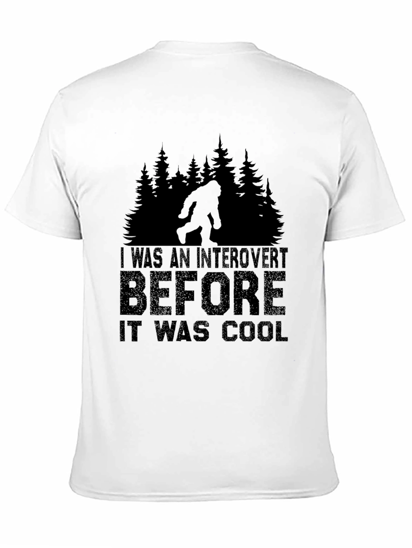 Black Introvert Before Cool Bigfoot Black T-Shirt view 11