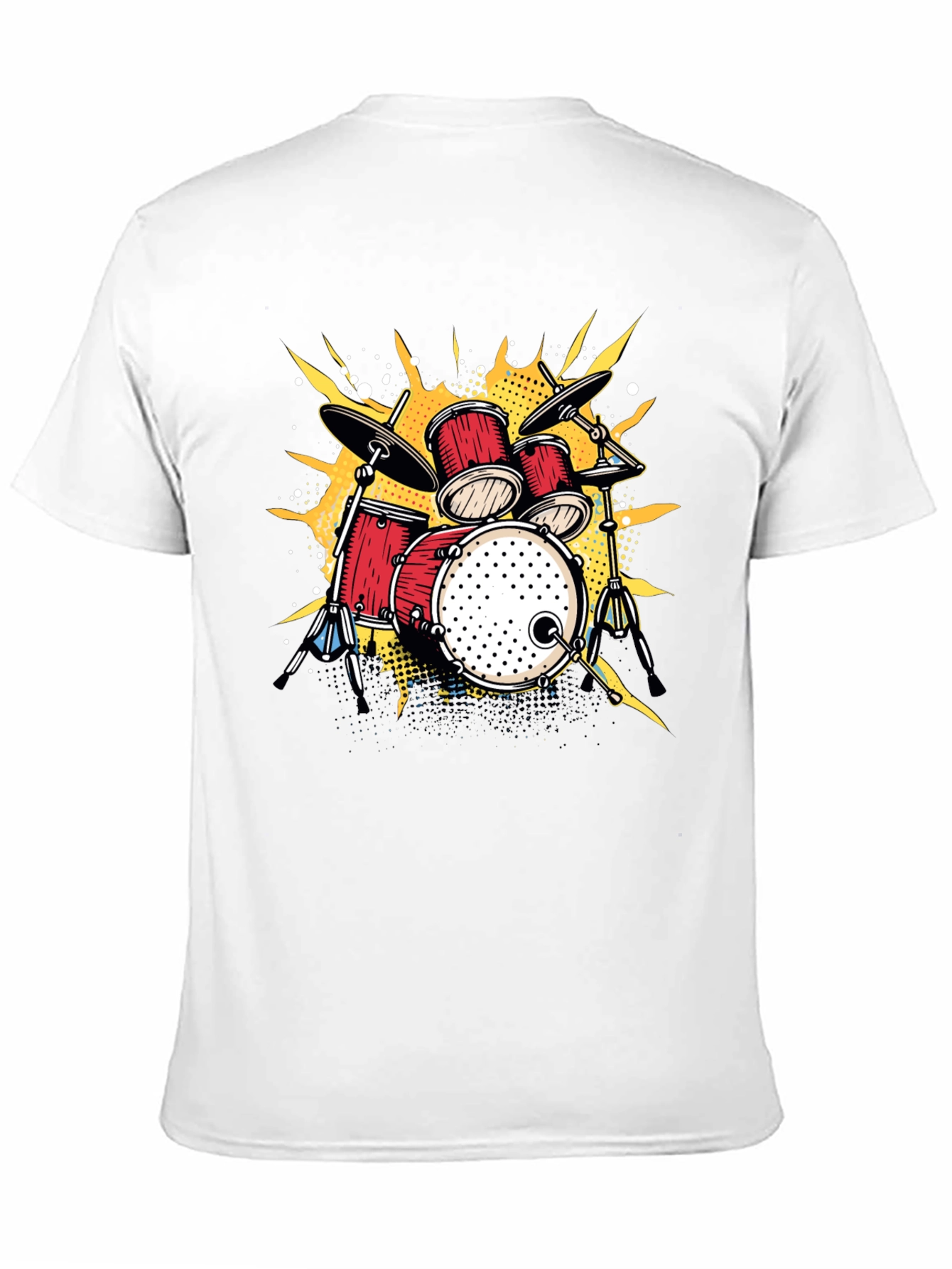 Black Drum Set Graphic T-Shirt - Music Lover Tee view 11
