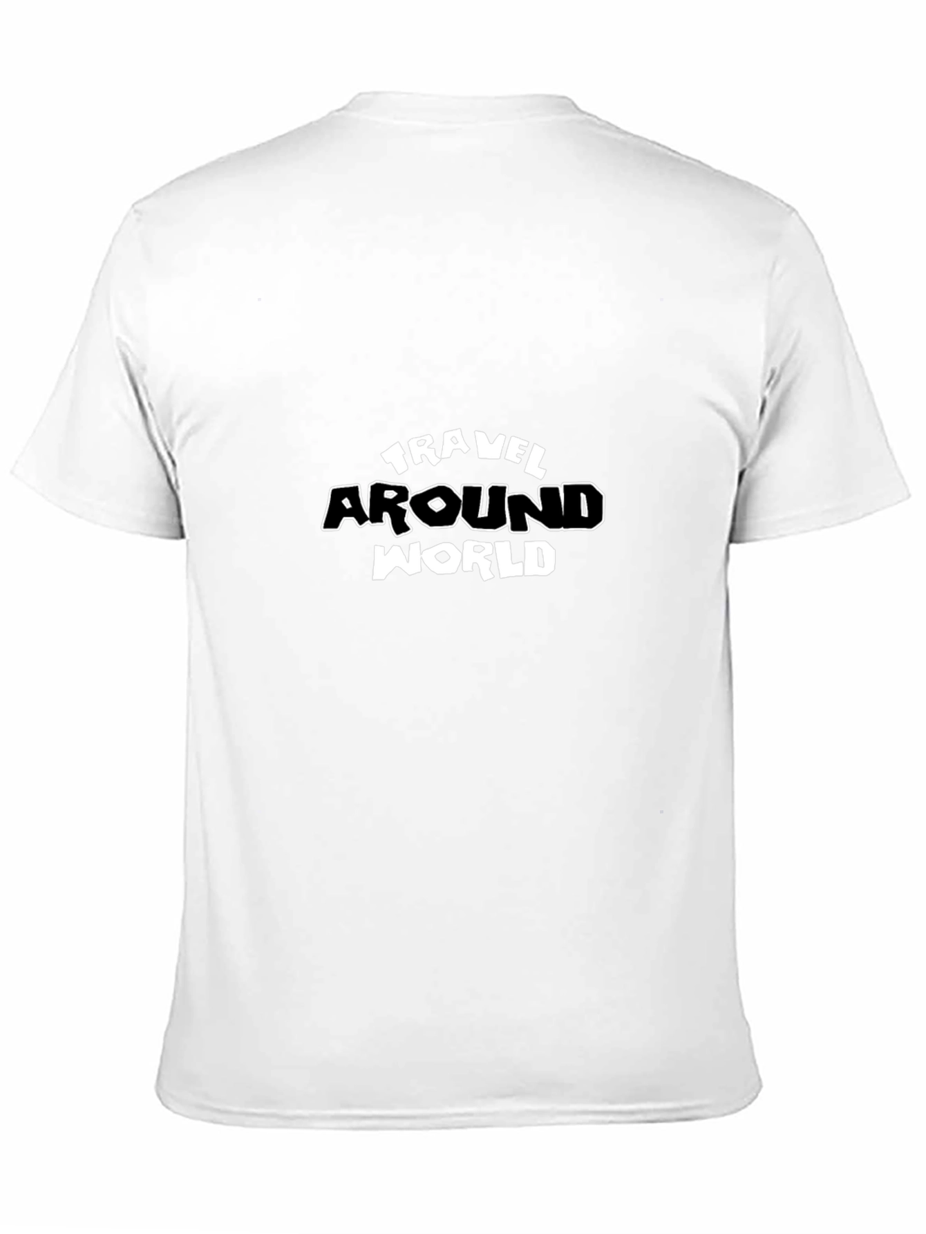Black Travel Around World Graphic Tee - Black Cotton T-Shirt view 11