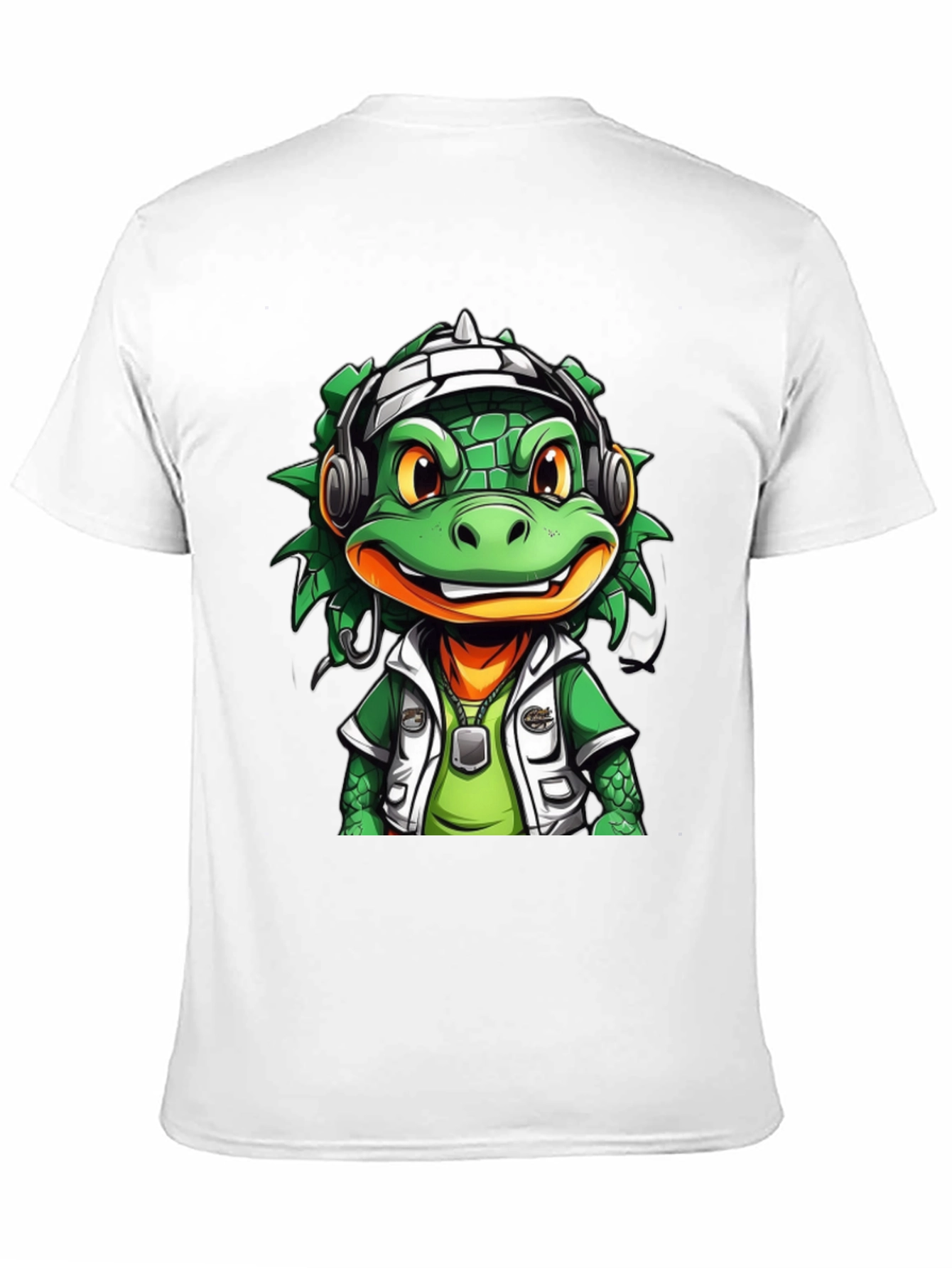 Black Cool Cartoon Lizard Graphic T-Shirt view 11
