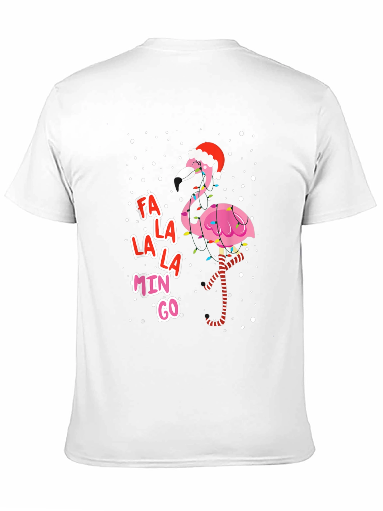 Black Festive Flamingo Christmas Tee - Fa La La La Mingo! view 11