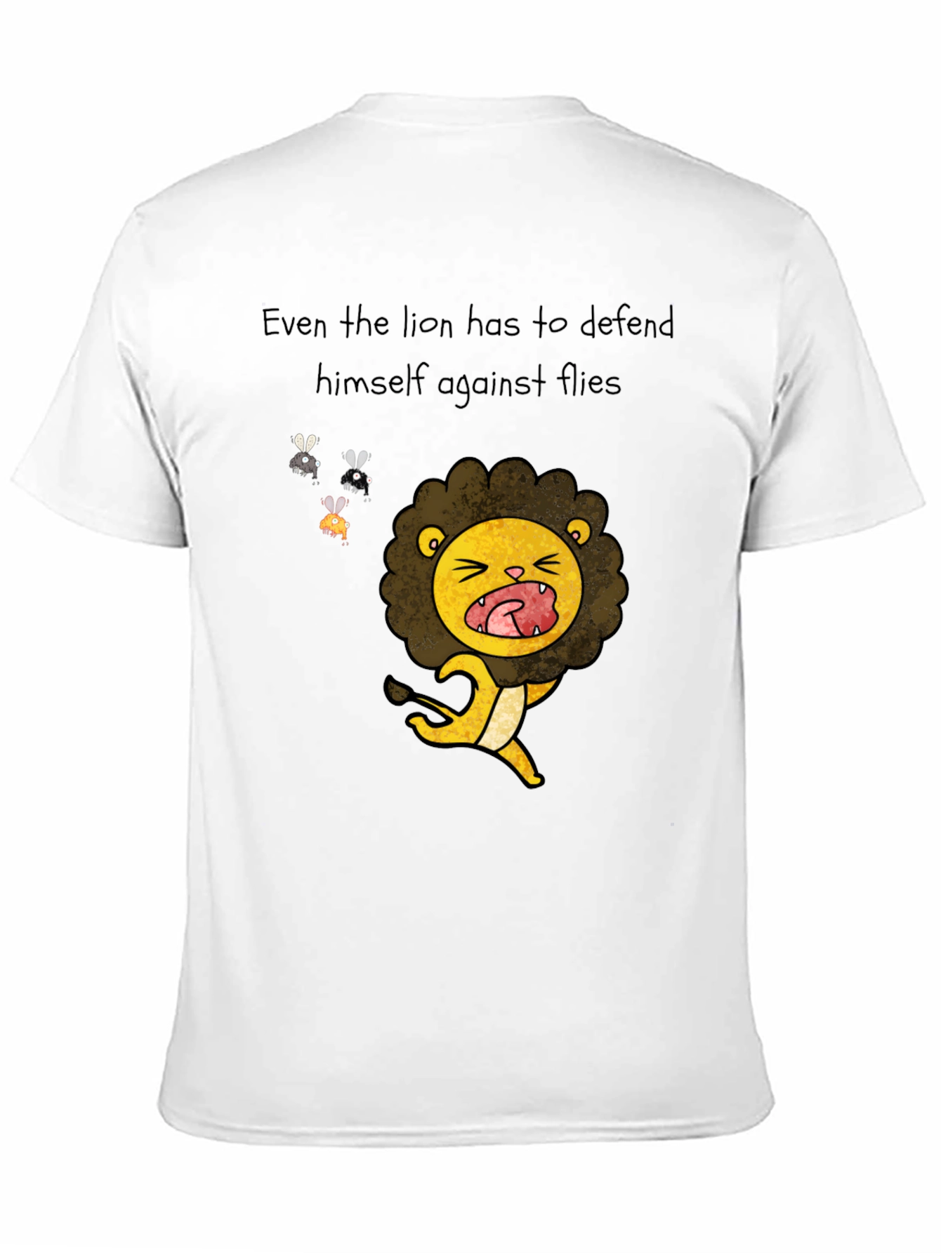 Black Funny Lion Cartoon T-Shirt - Even Lions Have Bad Days! view 11