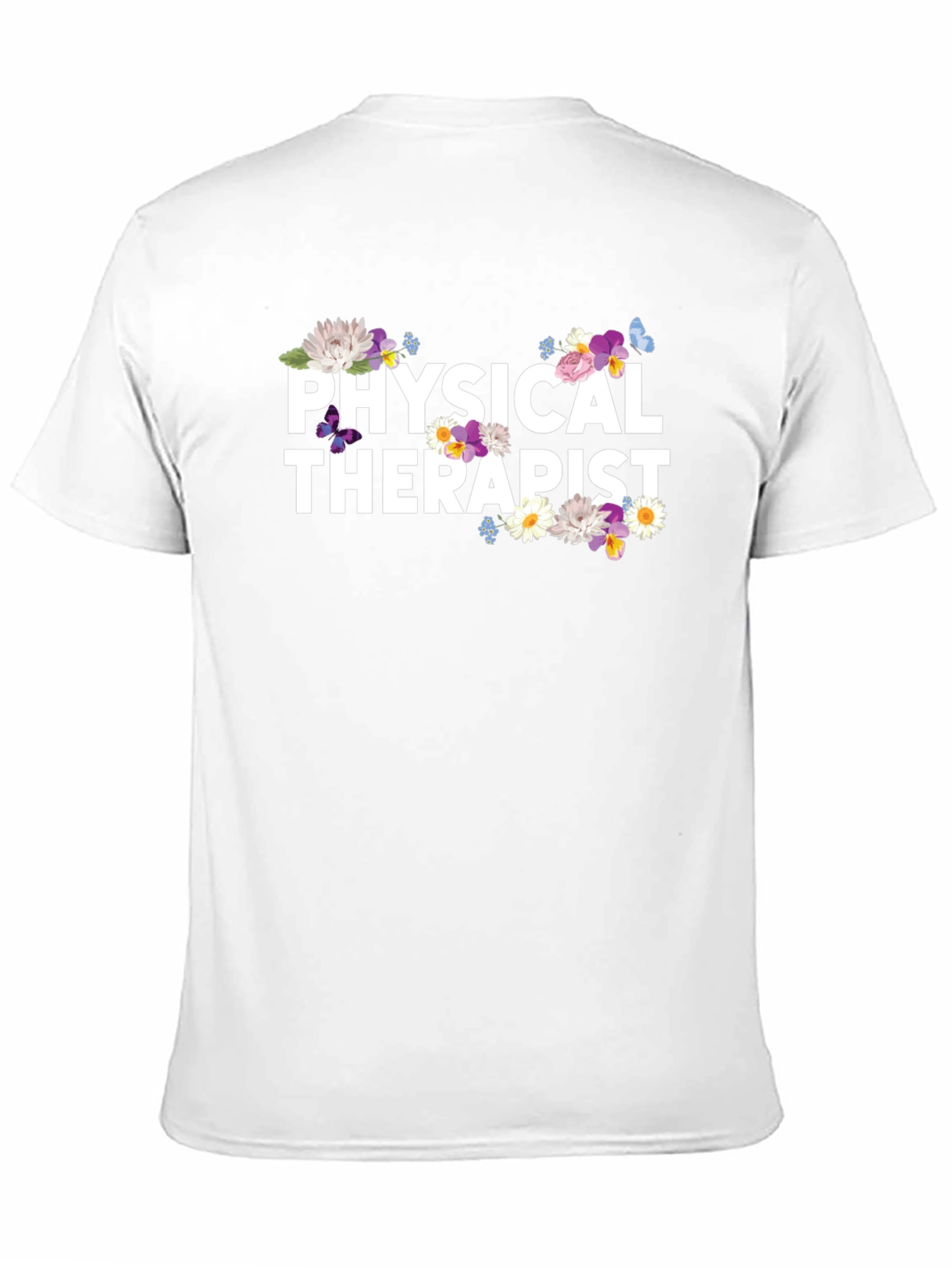 Black Floral Physical Therapist T-Shirt view 11