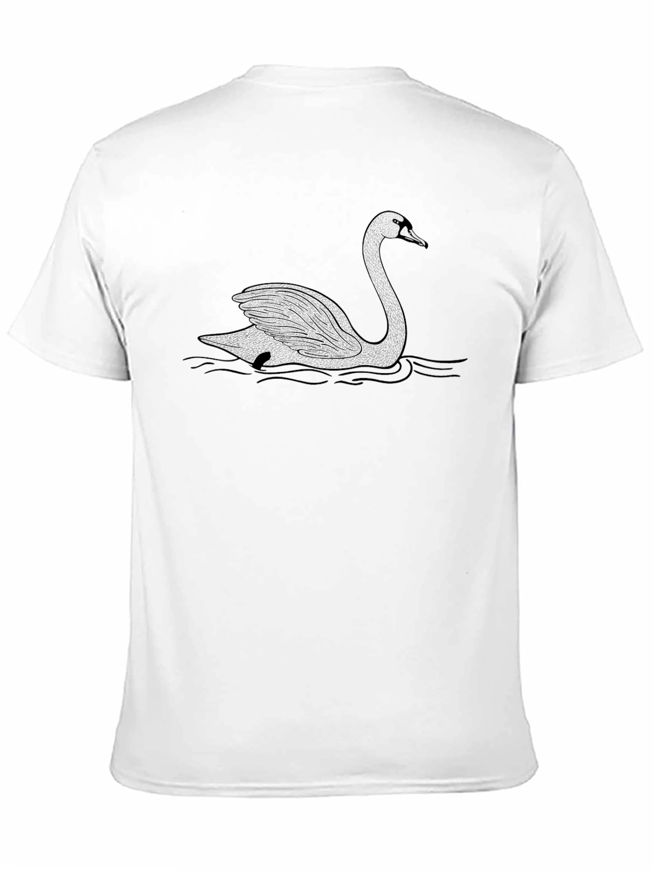Black Elegant Swan Graphic Black T-Shirt view 11