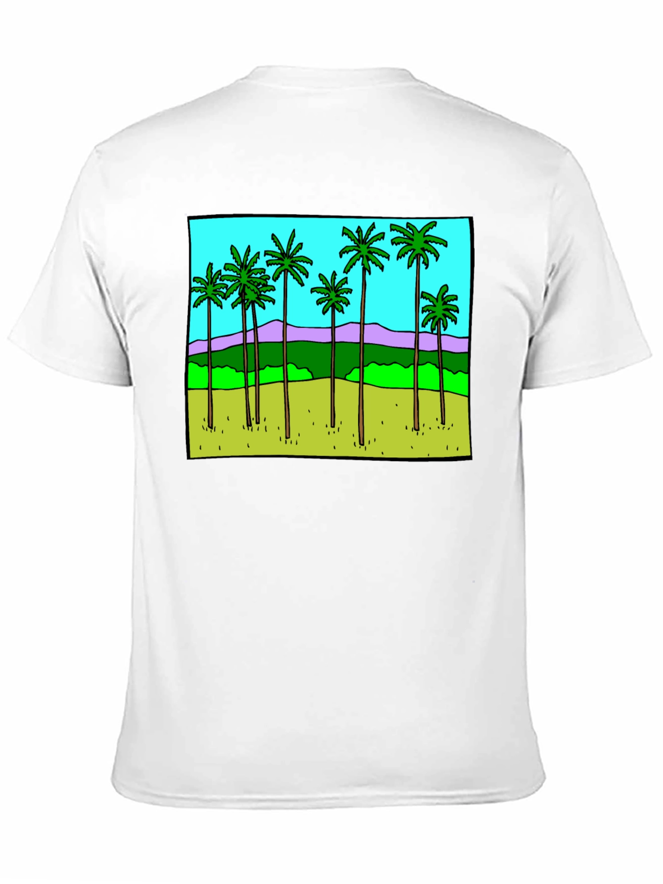 Black Palm Tree Graphic Tee - Black Casual T-Shirt view 11