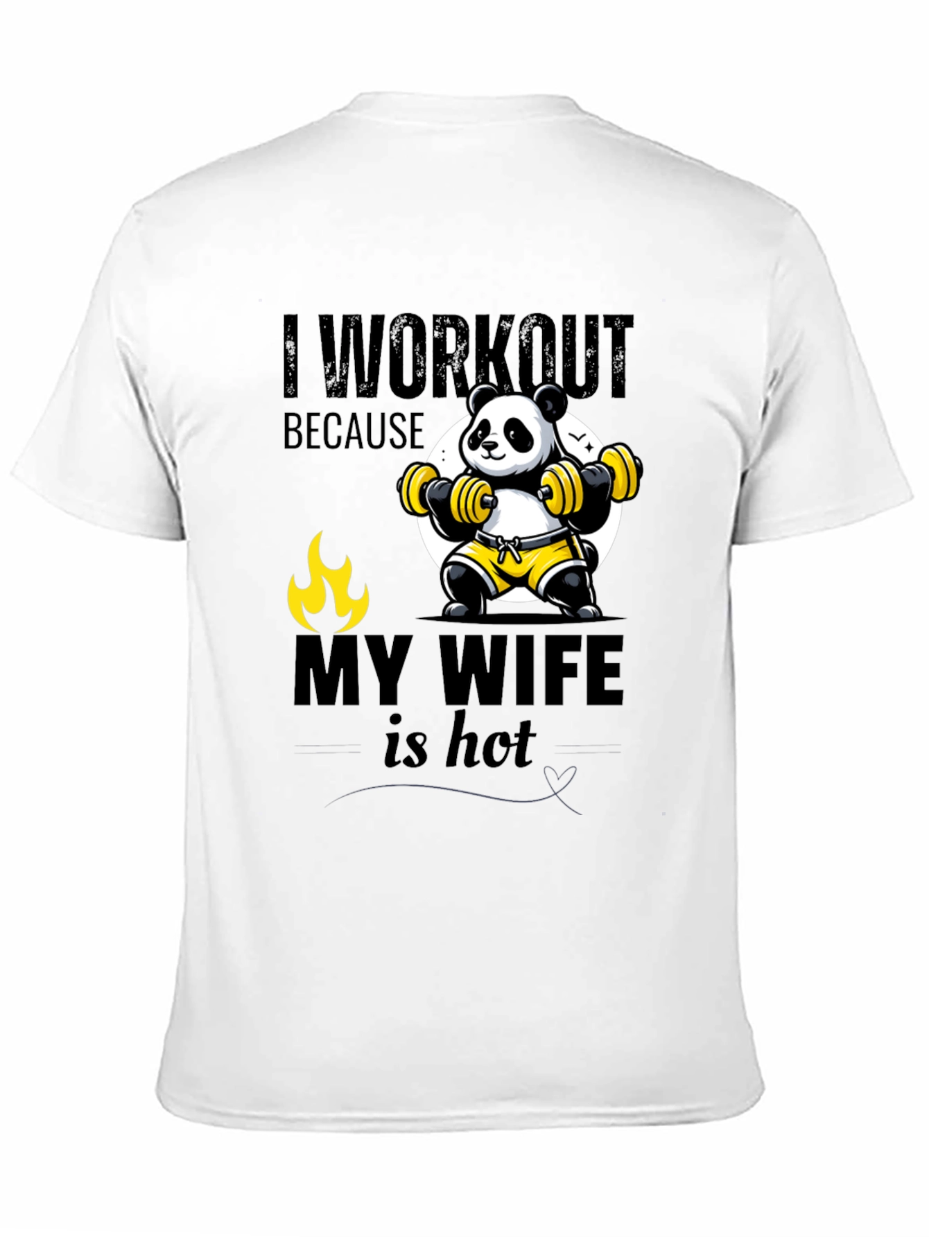 Funny Panda Workout T-Shirt - My Wife is Hot - 11