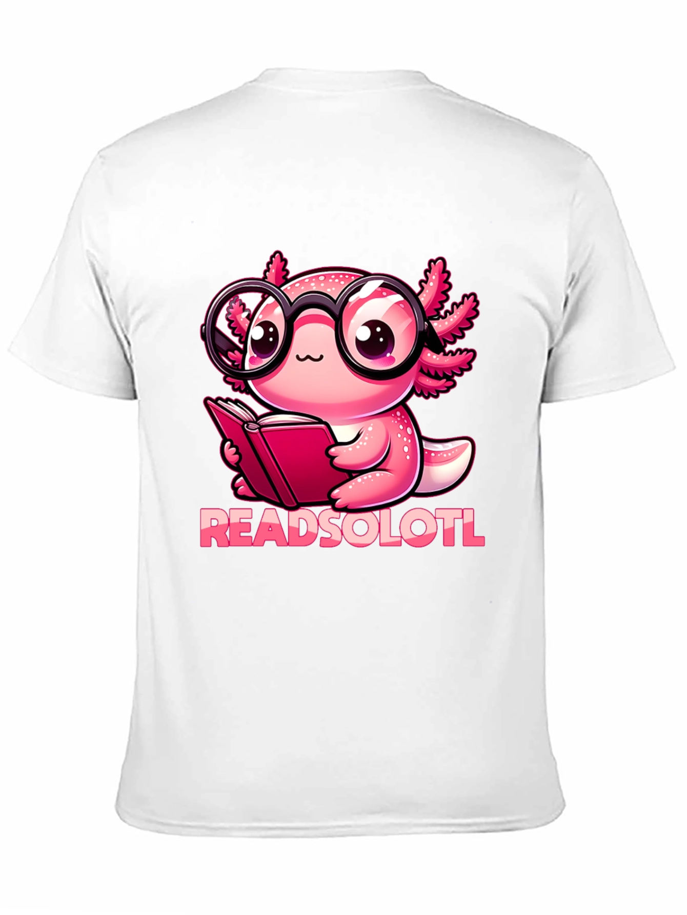 Black Readsolotl T-Shirt - Bookworm Axolotl view 11