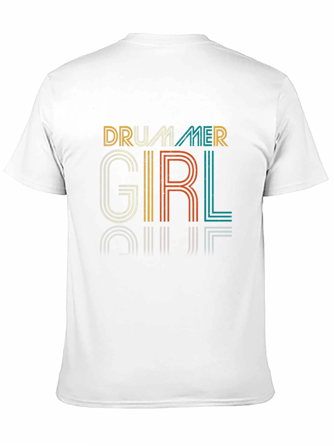 Black Drummer Girl Retro T-Shirt view 11
