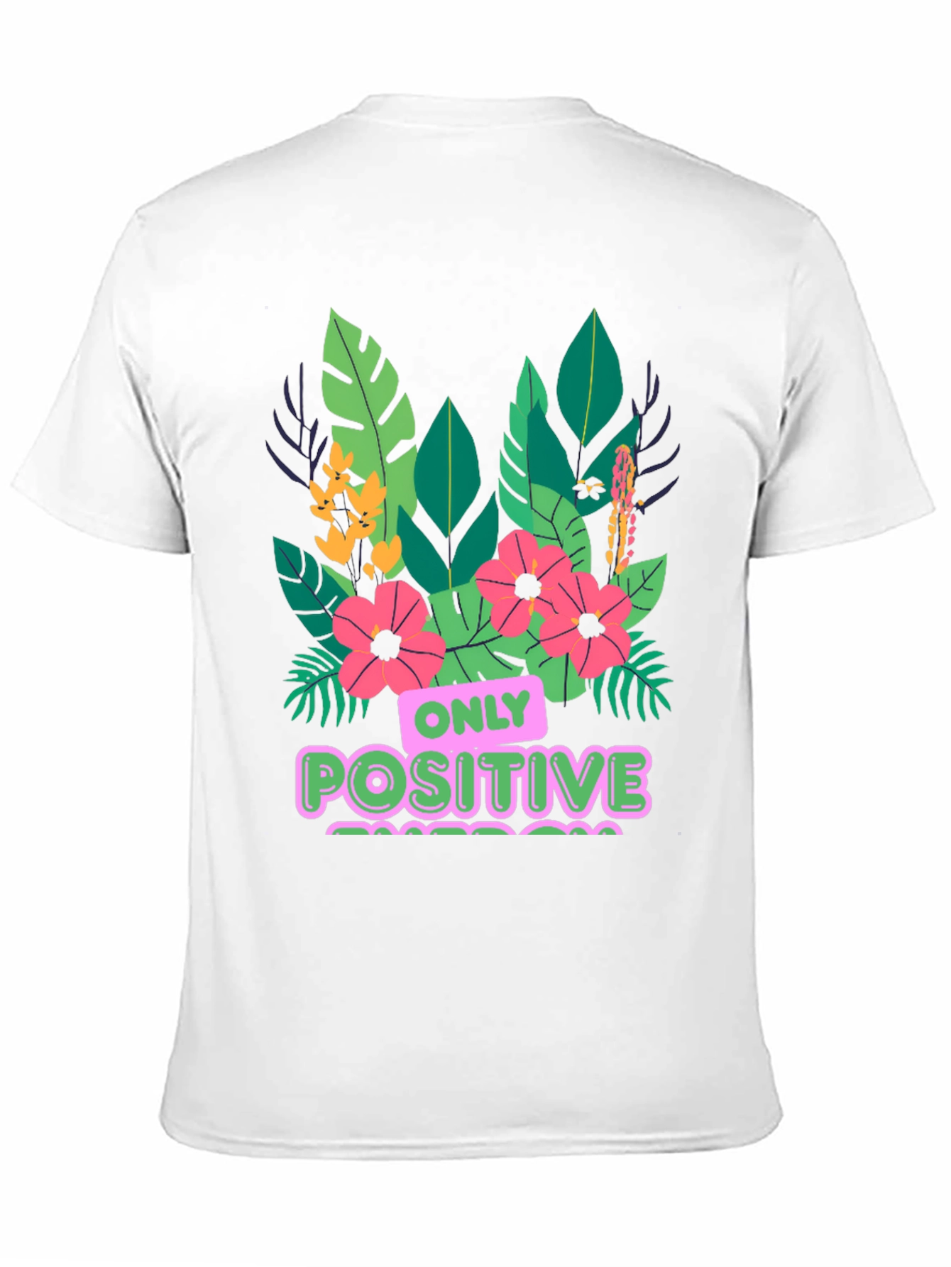 Black Positive Vibes T-Shirt - Floral Graphic Tee view 11