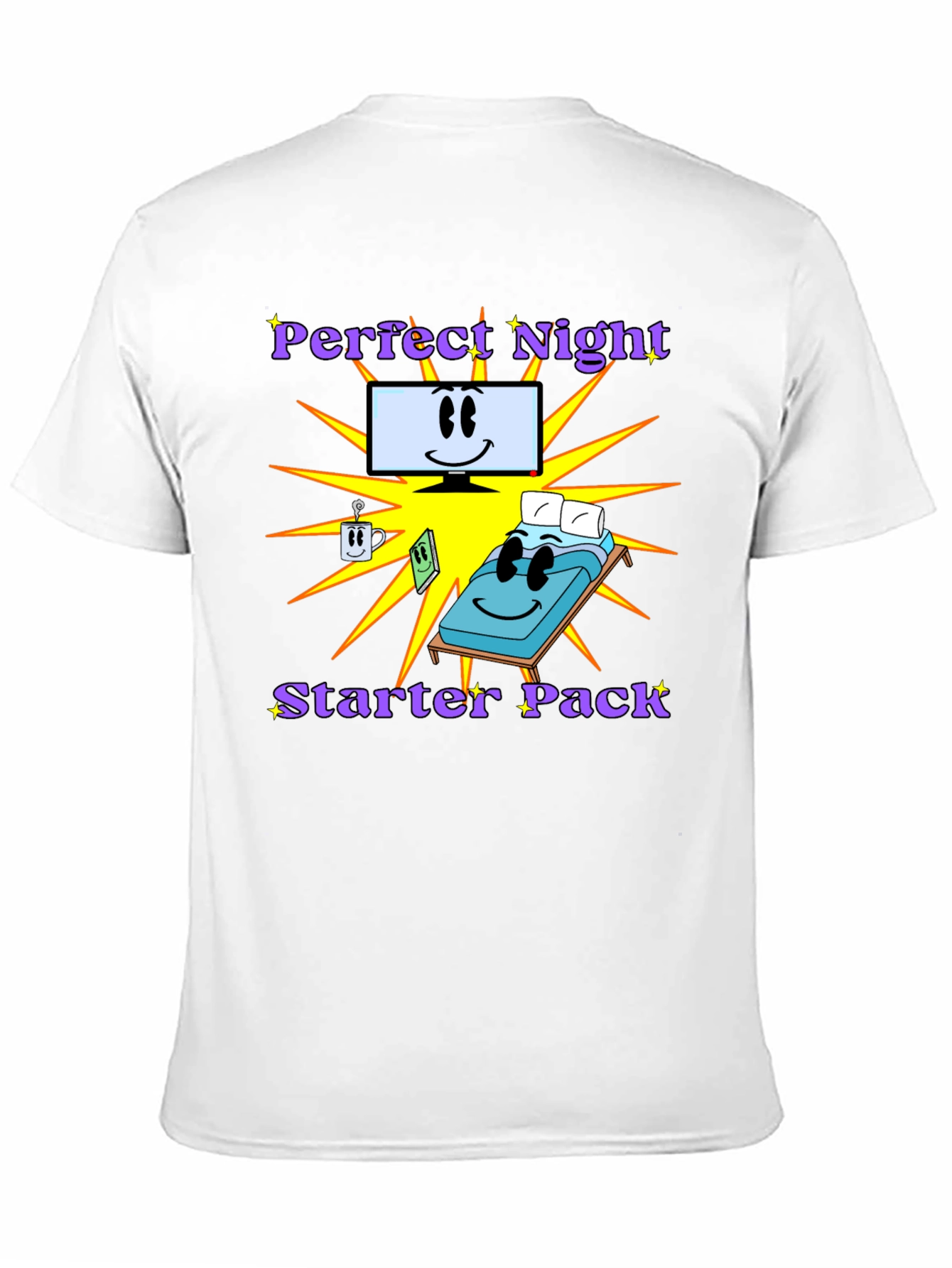 Black Perfect Night Starter Pack T-Shirt - Comfy Cartoon Tee view 11