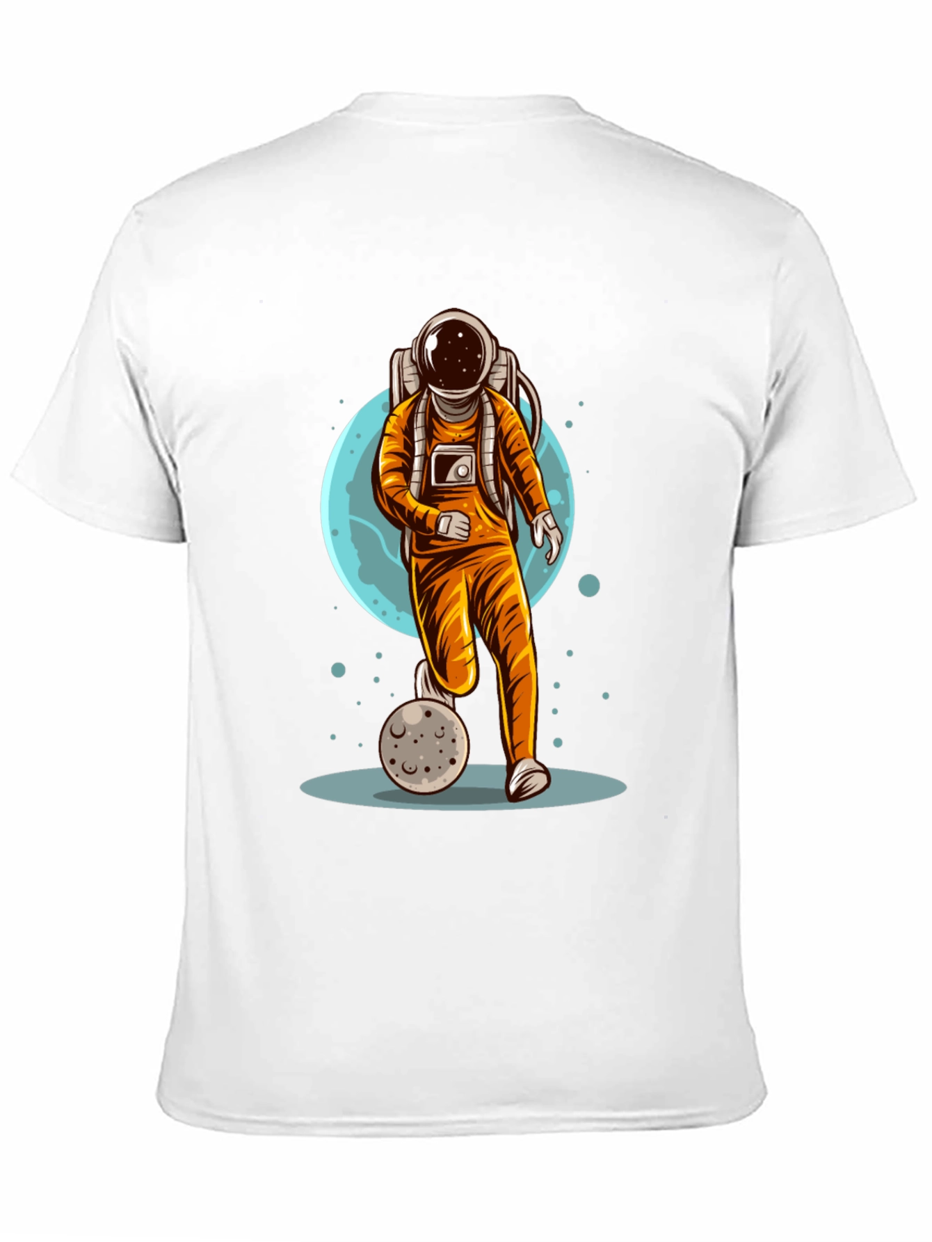 Black Astronaut Soccer T-Shirt - Space Graphic Tee view 11