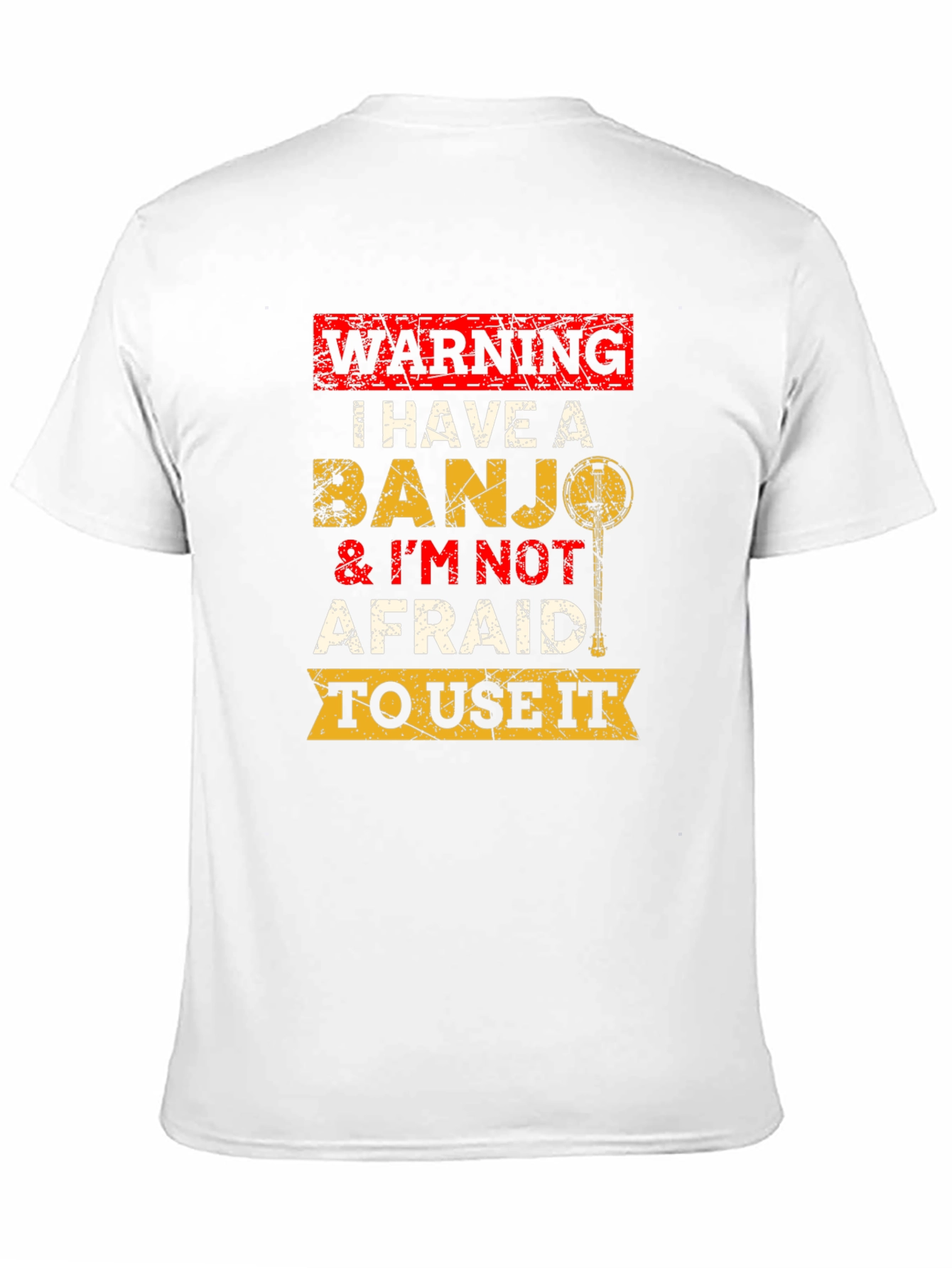 Black Warning Banjo T-Shirt Funny Musician Tee view 11