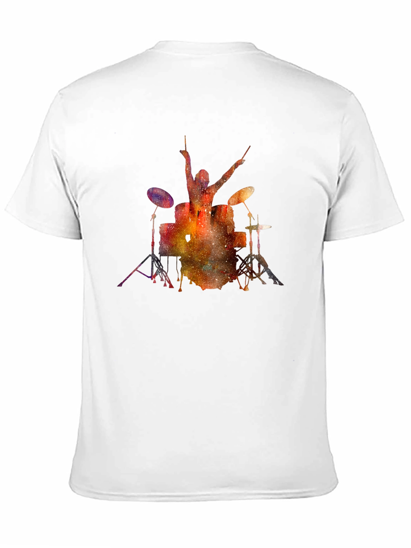 Black Cosmic Drummer T-Shirt - Black Cotton Tee view 11