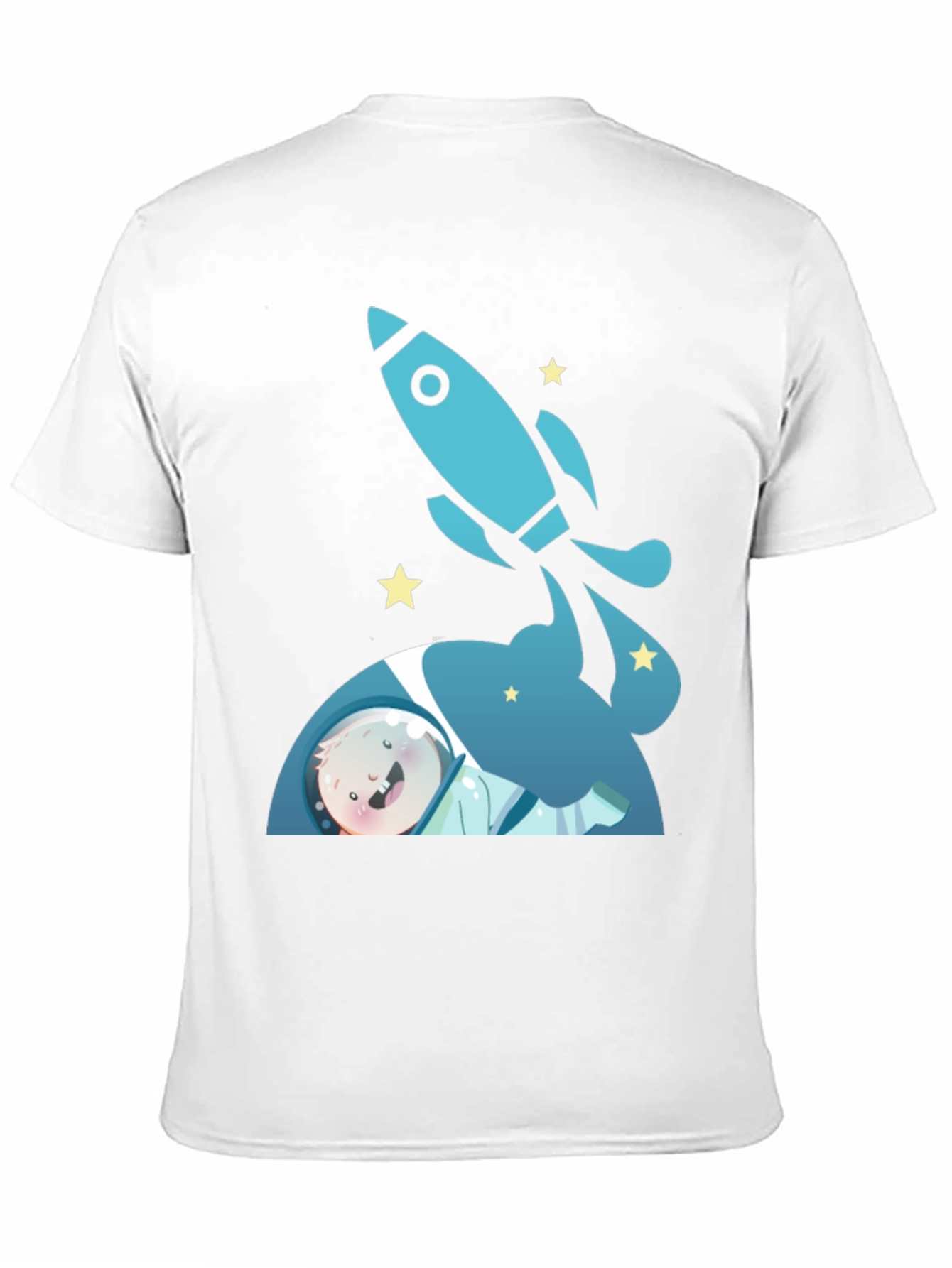 Black Astronaut & Rocket Black T-Shirt - Space Adventure! view 11