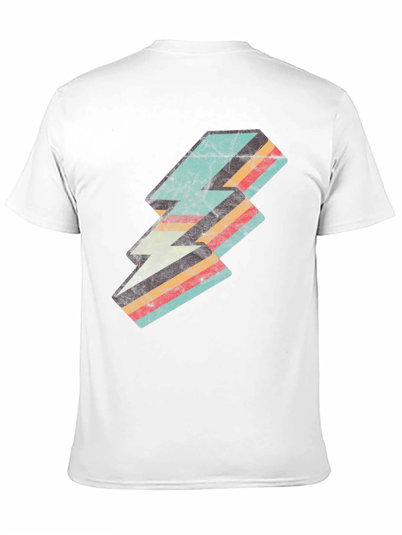 Black Retro Lightning Bolt Graphic Tee view 11