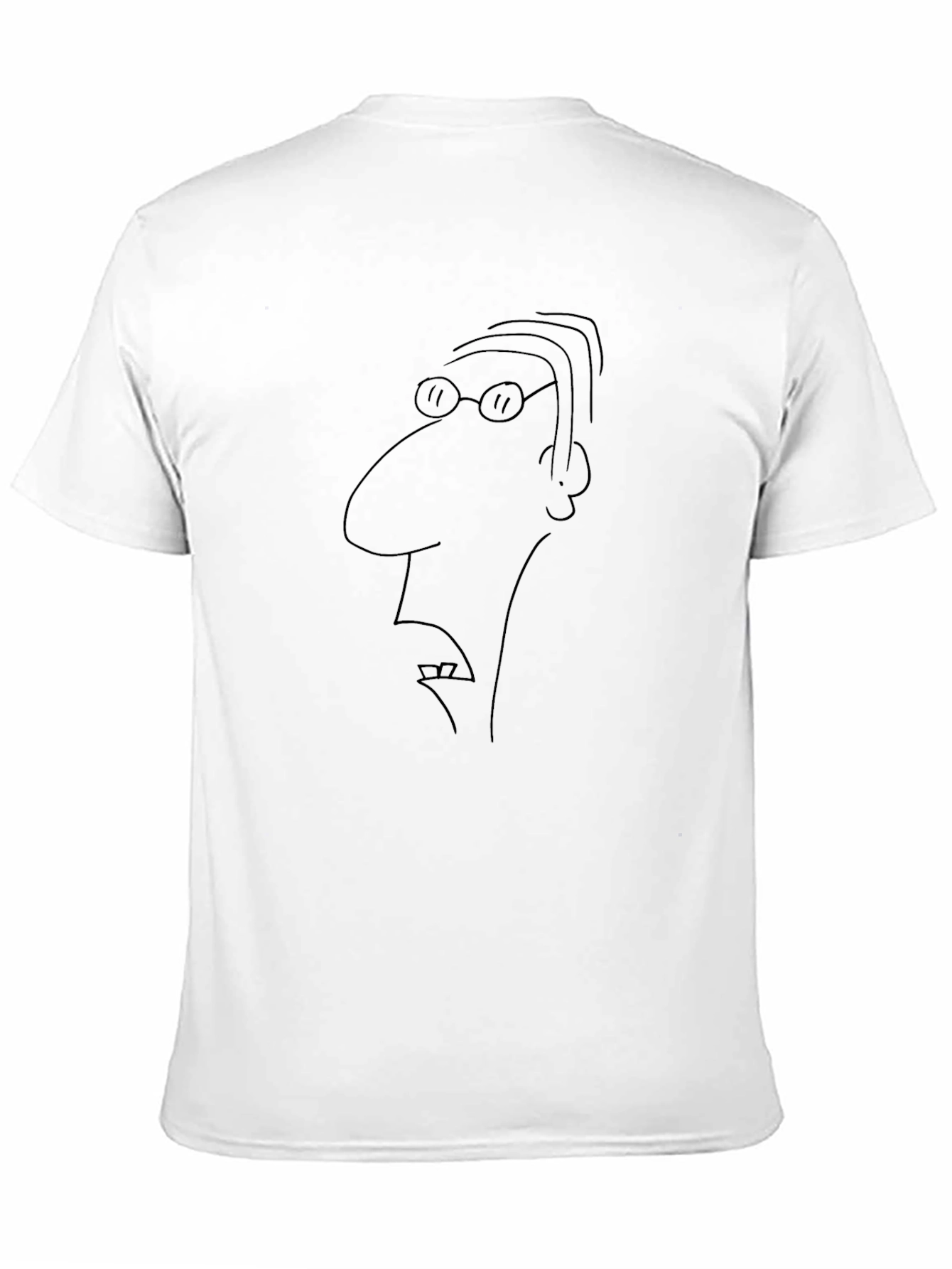 Black Minimalist Cartoon Face Black T-Shirt view 11