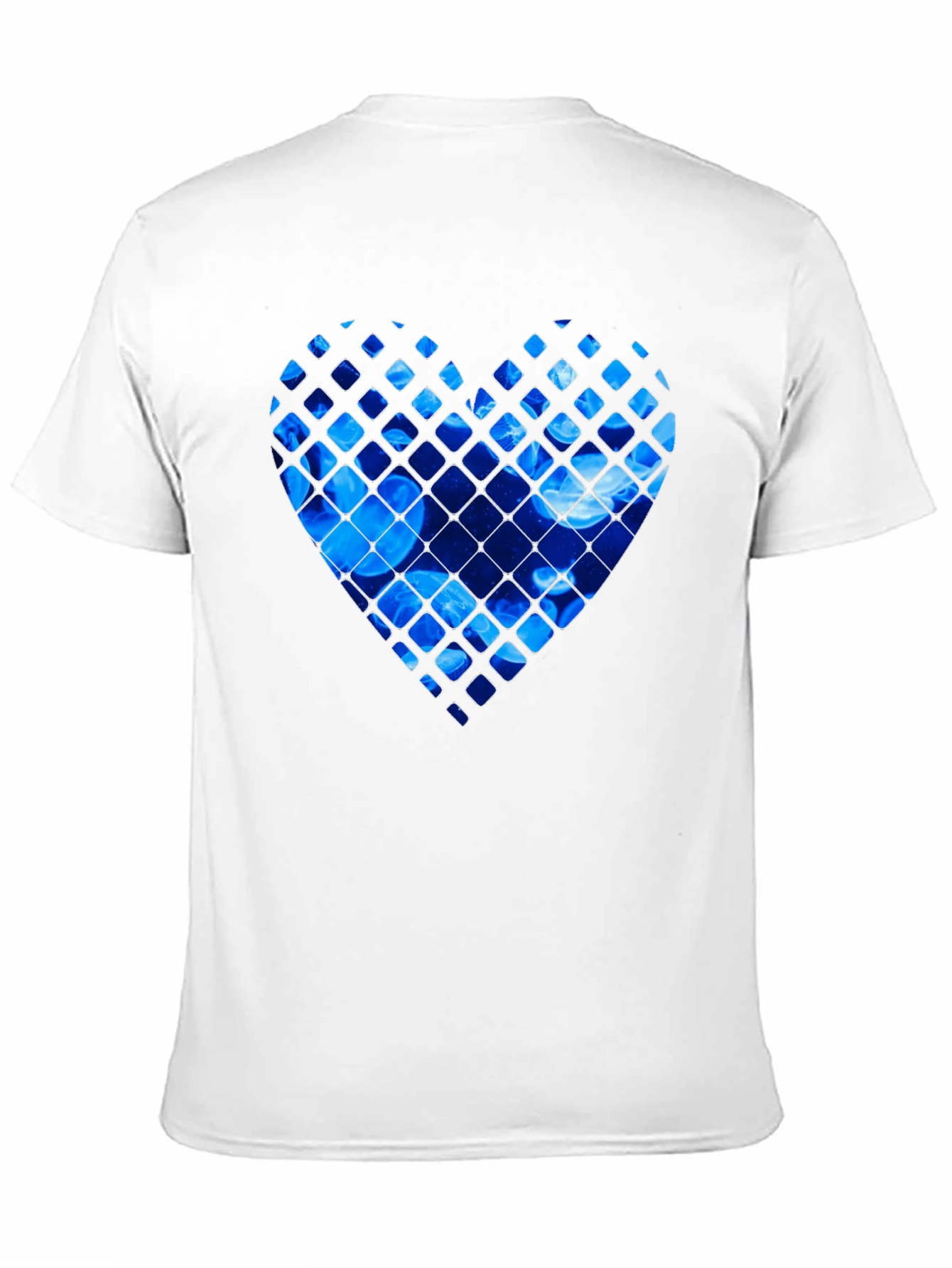 Black Blue Jellyfish Heart Graphic Black T-Shirt view 11