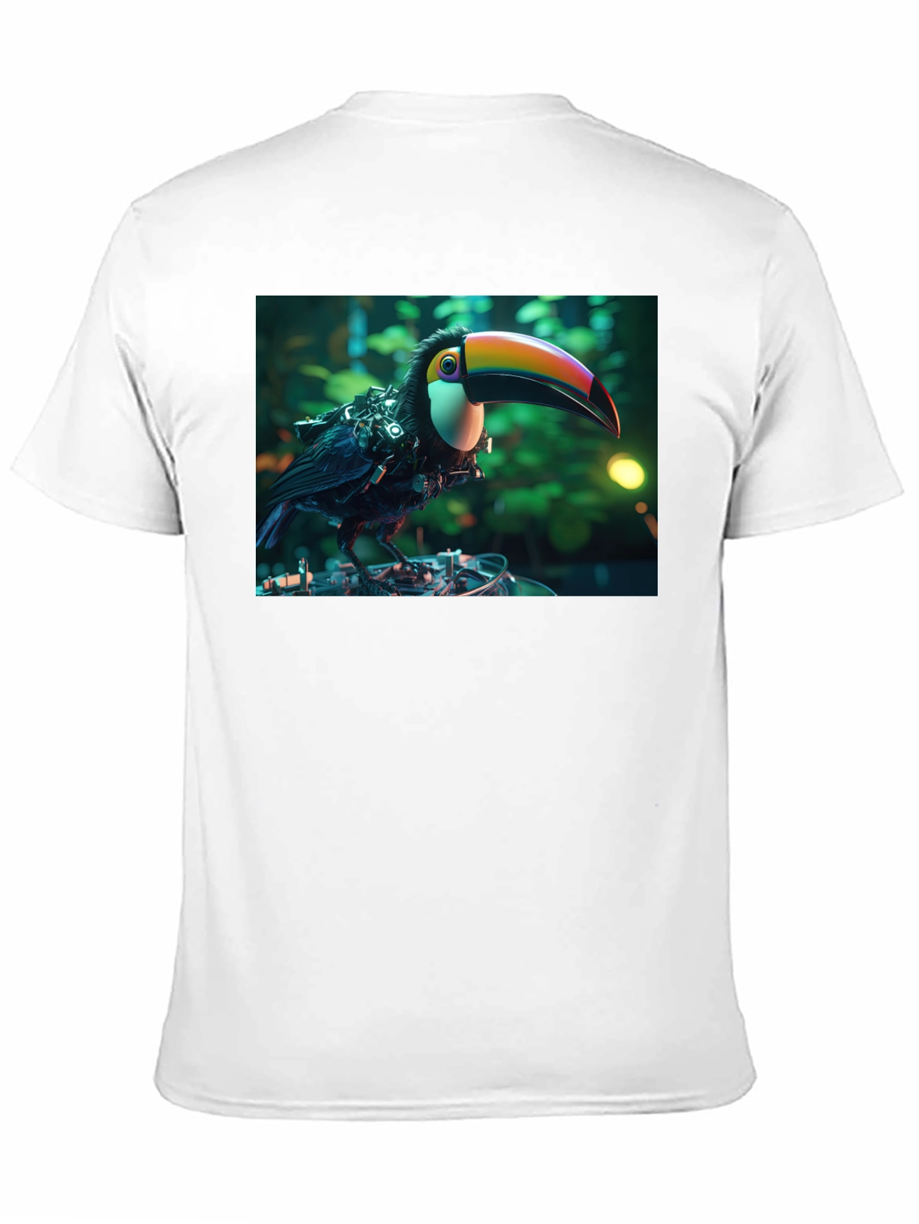 Black Cyber Toucan T-Shirt - Unique Graphic Print view 11