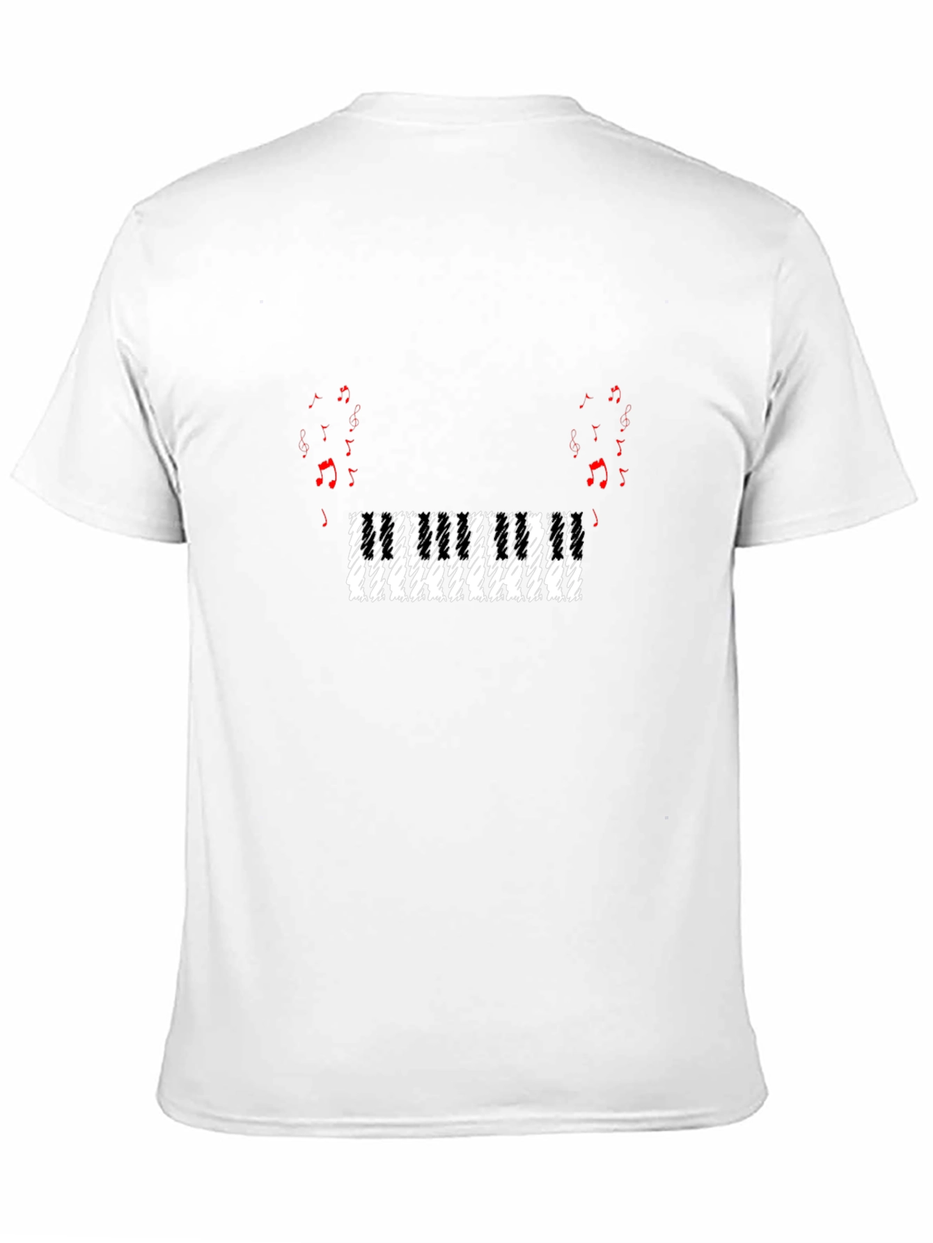 Black Piano Keys Music Notes Graphic T-Shirt view 11