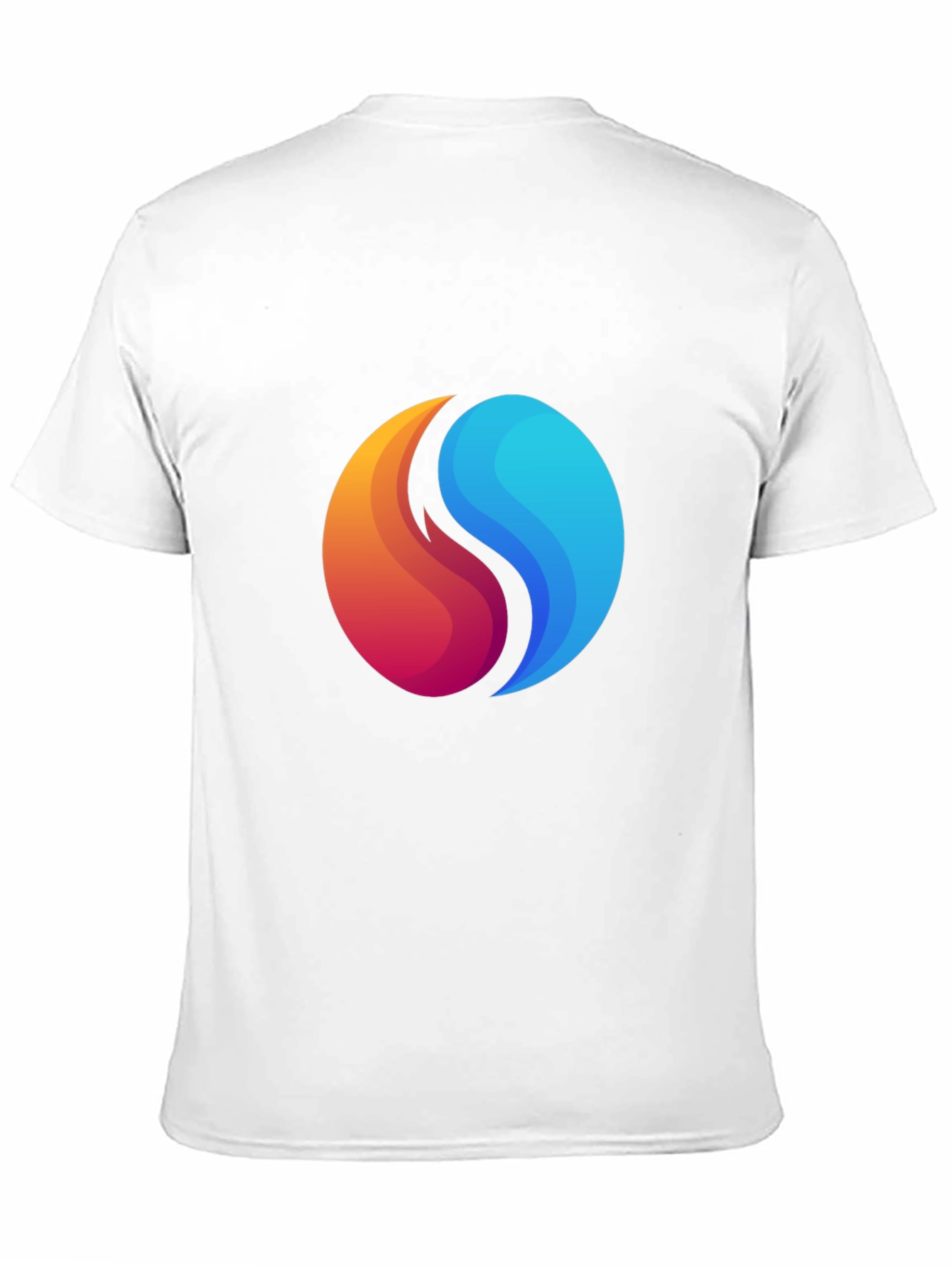 Black Yin Yang Fire and Water Graphic Black T-Shirt view 11