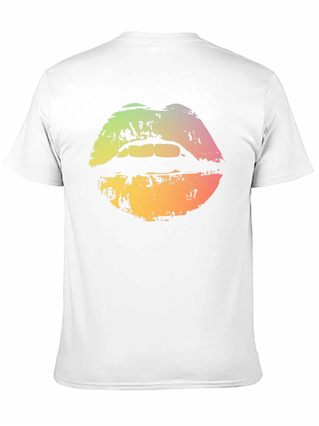 Black Rainbow Lips Graphic T-Shirt - Unisex Cotton Tee view 11