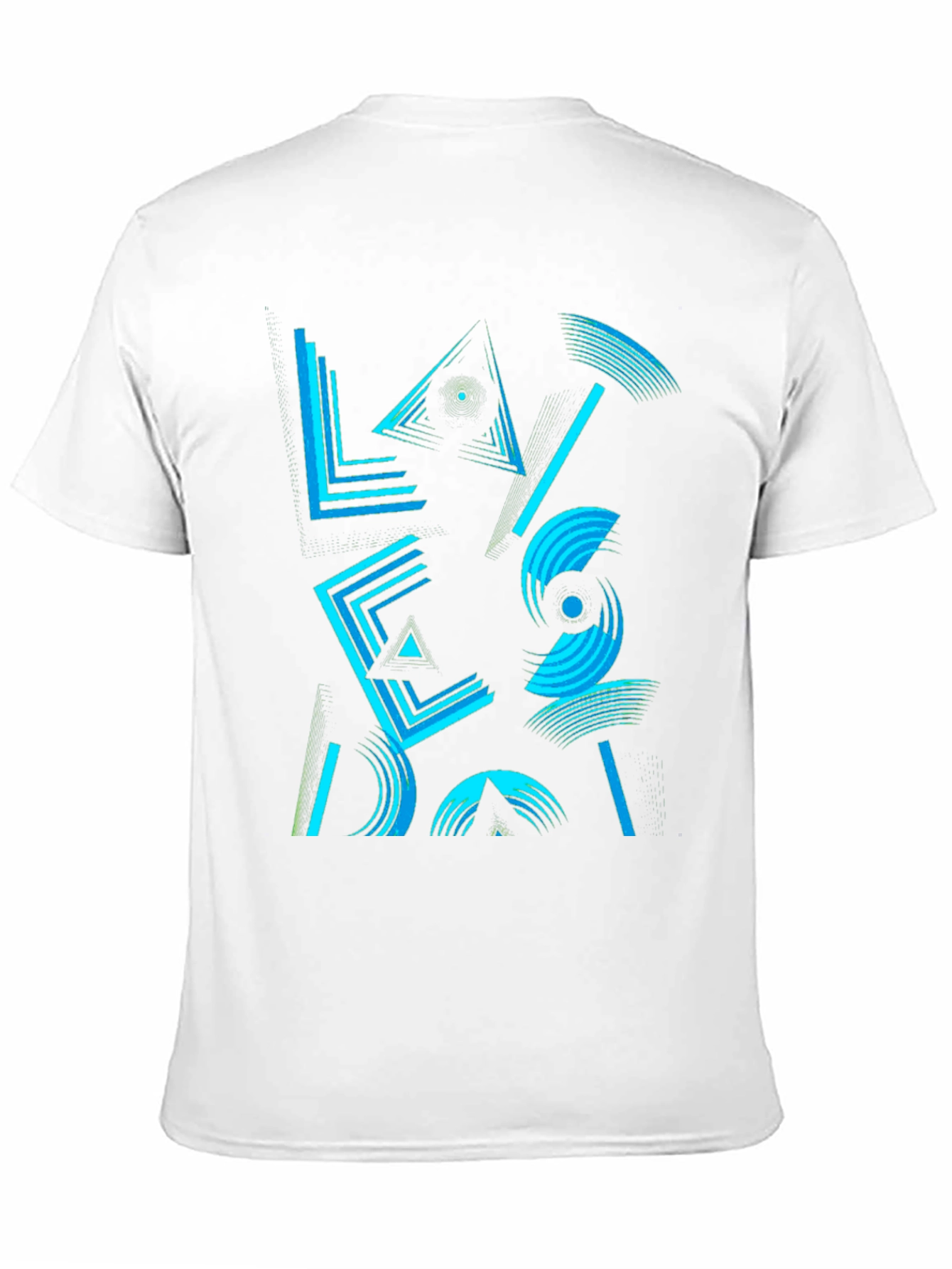 Black Geometric Graphic Print Men's Black T-Shirt view 11