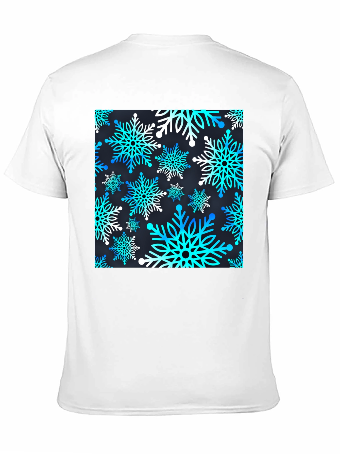 Black Snowflake Pattern T-Shirt view 11