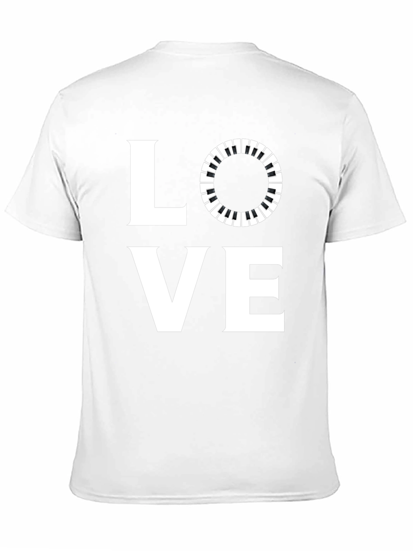 Black Love Music T-Shirt - Piano Keys Design view 11