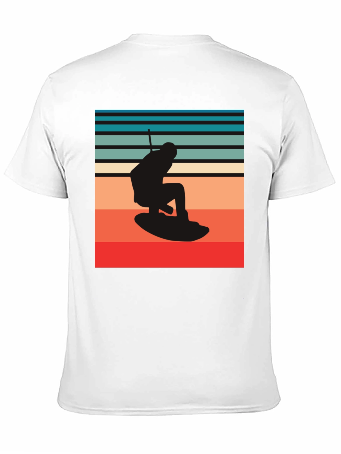 Black Retro Wakeboarding Graphic Tee - Black view 11