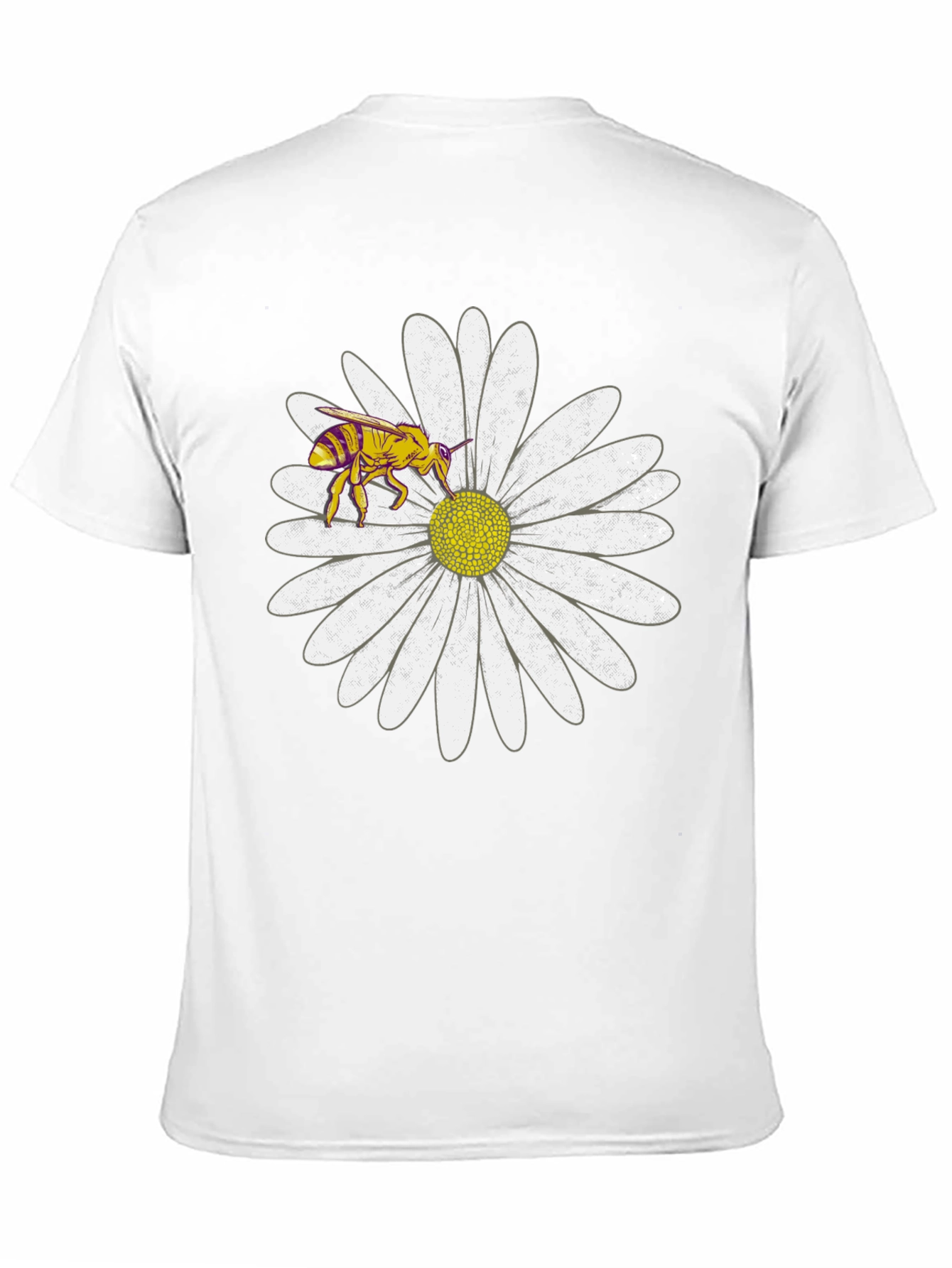 Black Bee on Daisy Graphic Tee - Black Cotton T-Shirt view 11