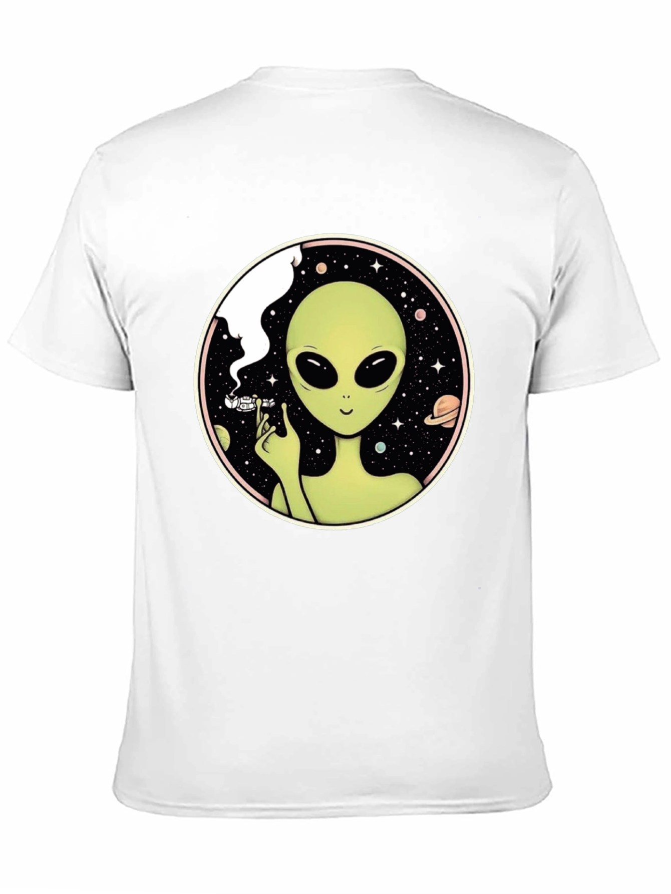 Black Alien Smoking Weed T-Shirt - Black view 11