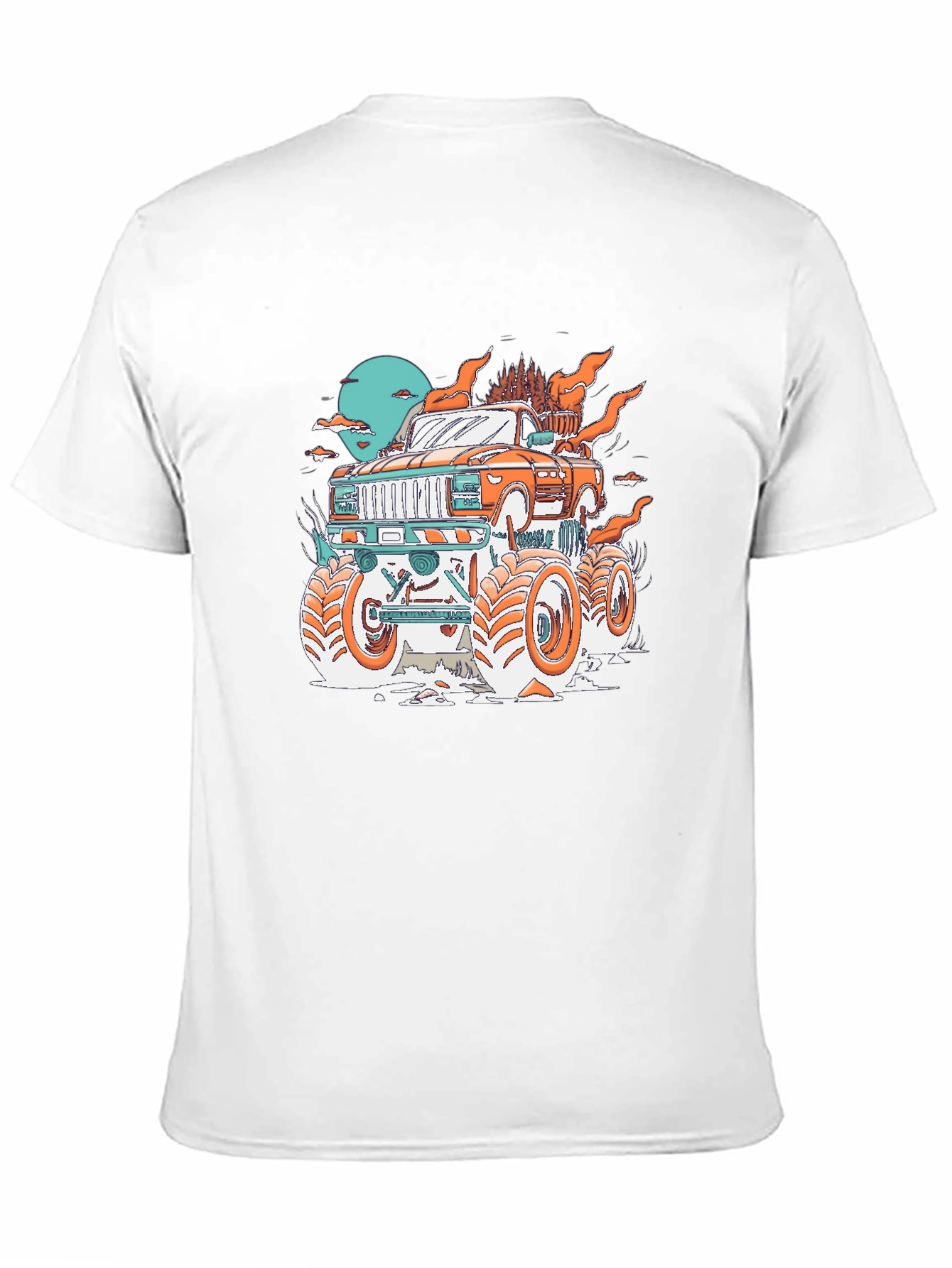 Black Monster Truck Graphic Print Black T-Shirt view 11