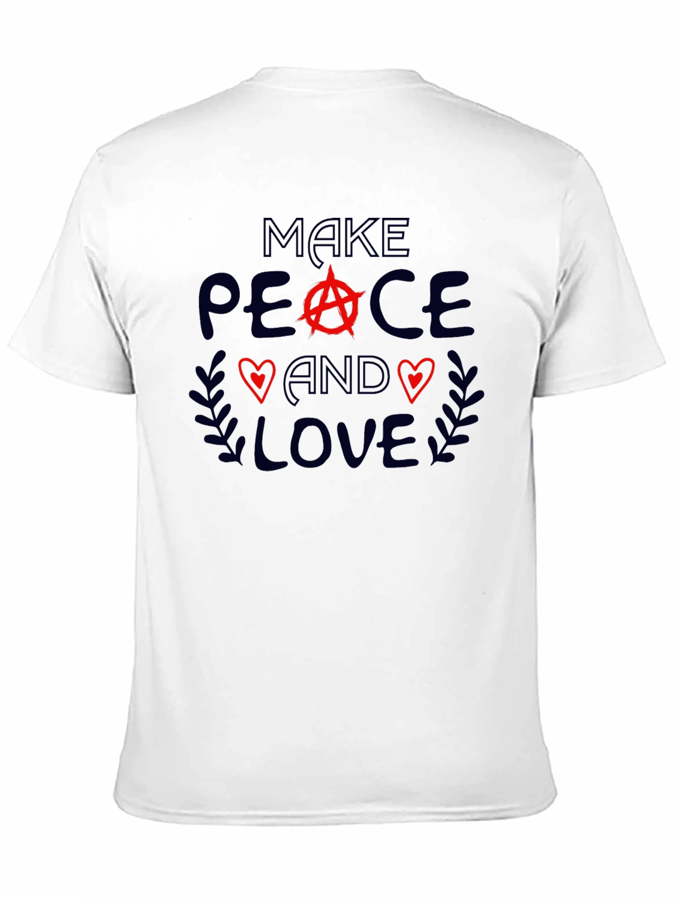 Black Make Peace and Love Graphic T-Shirt - Unisex view 11