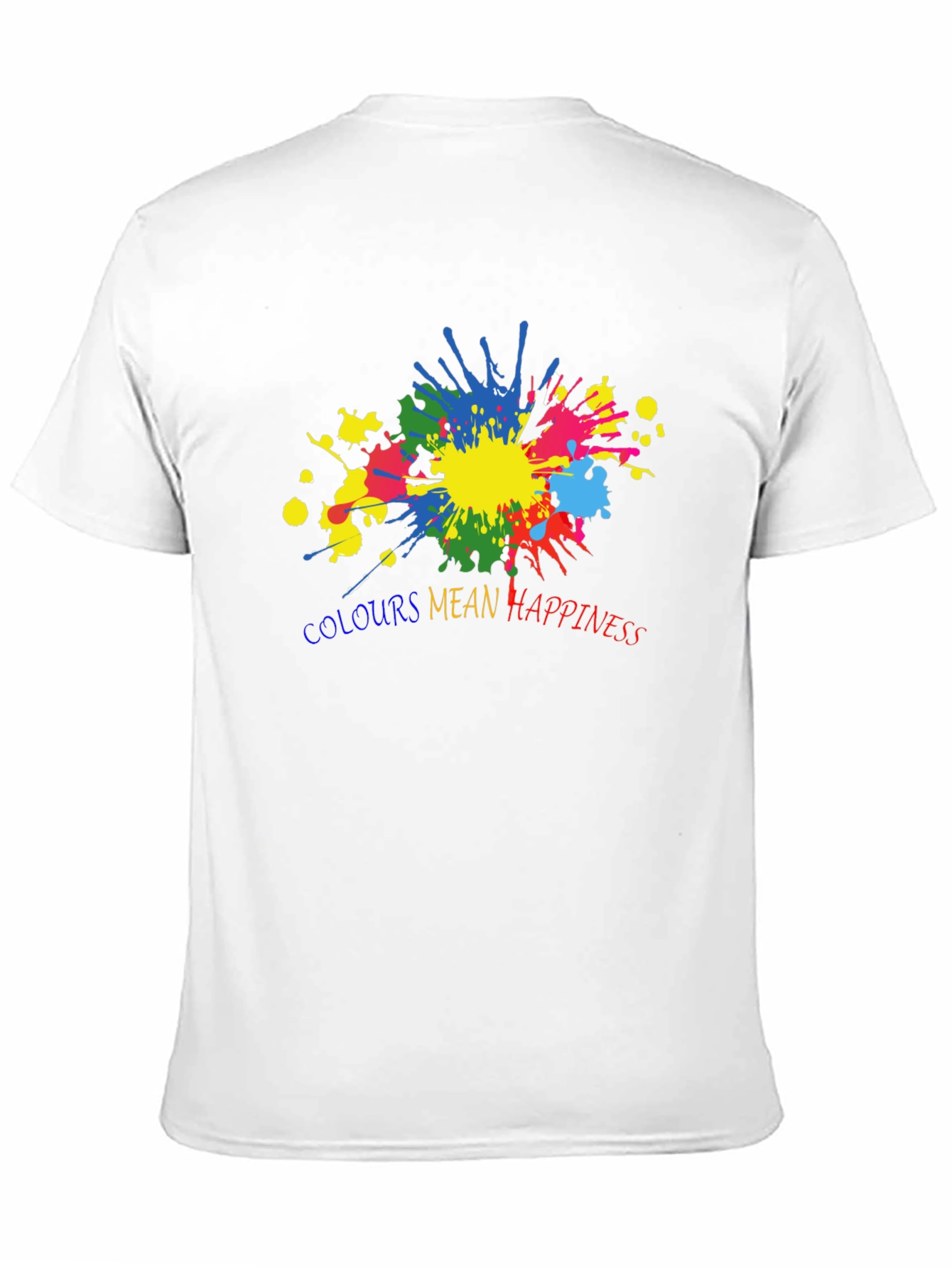 Black Colorful Happiness Graphic Black T-Shirt view 11