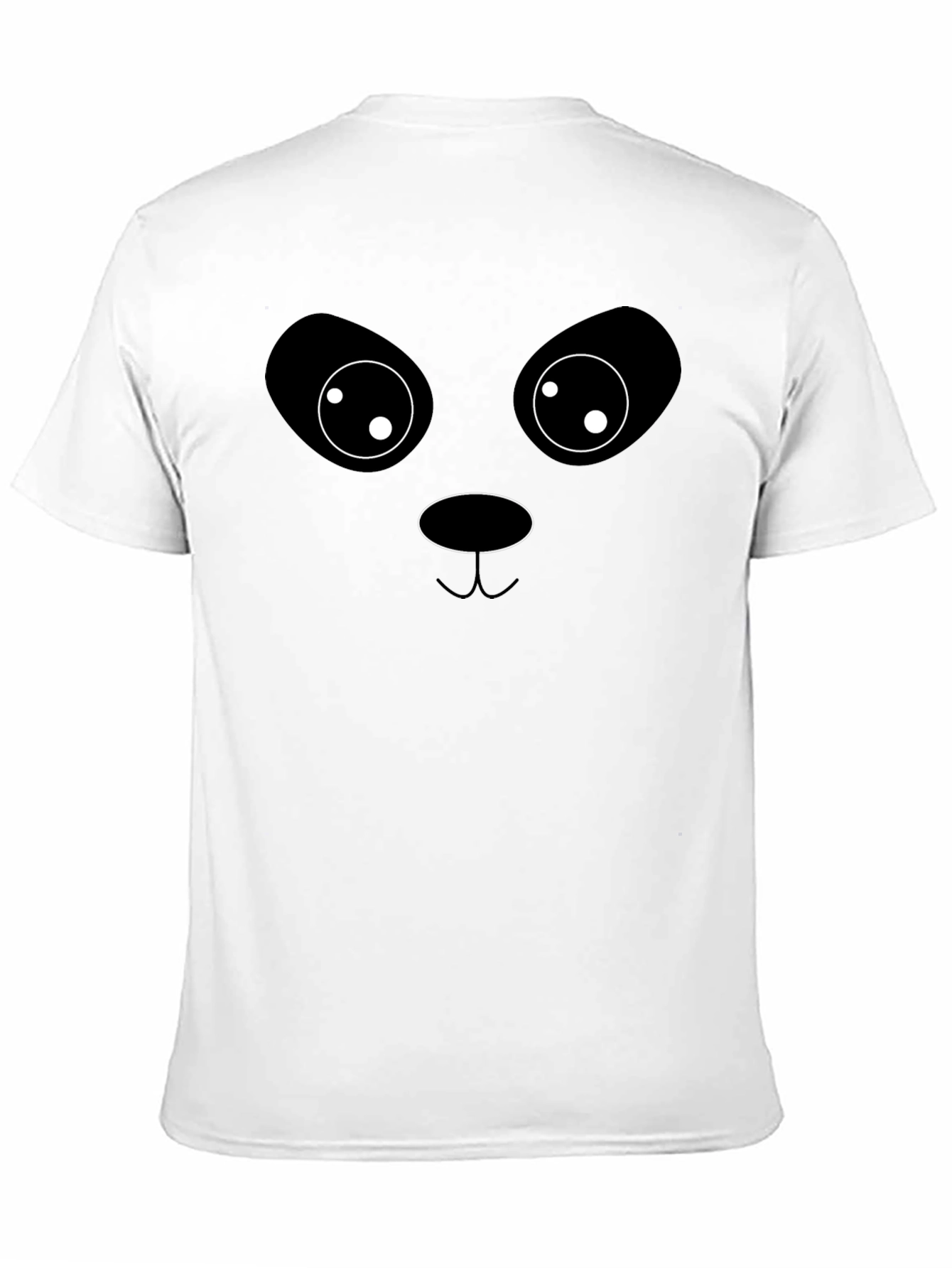 Black Cute Panda Face Graphic T-Shirt - Unisex Black Tee view 11