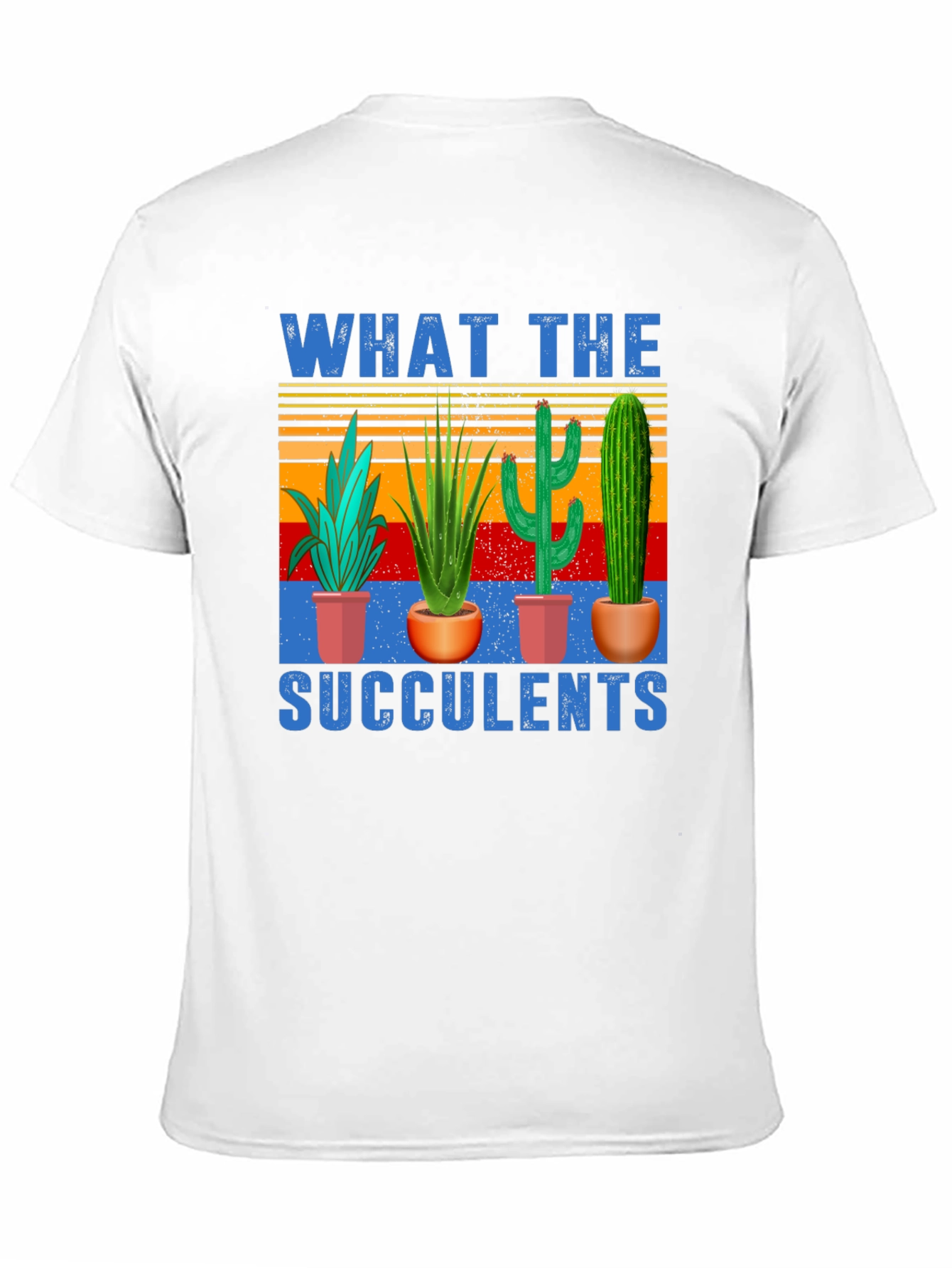 Black What The Succulents T-Shirt | Novelty Graphic Tee view 11