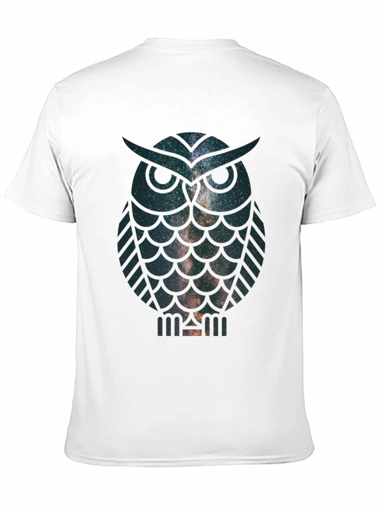 Black Galaxy Owl Graphic Print Crew Neck T-Shirt view 11