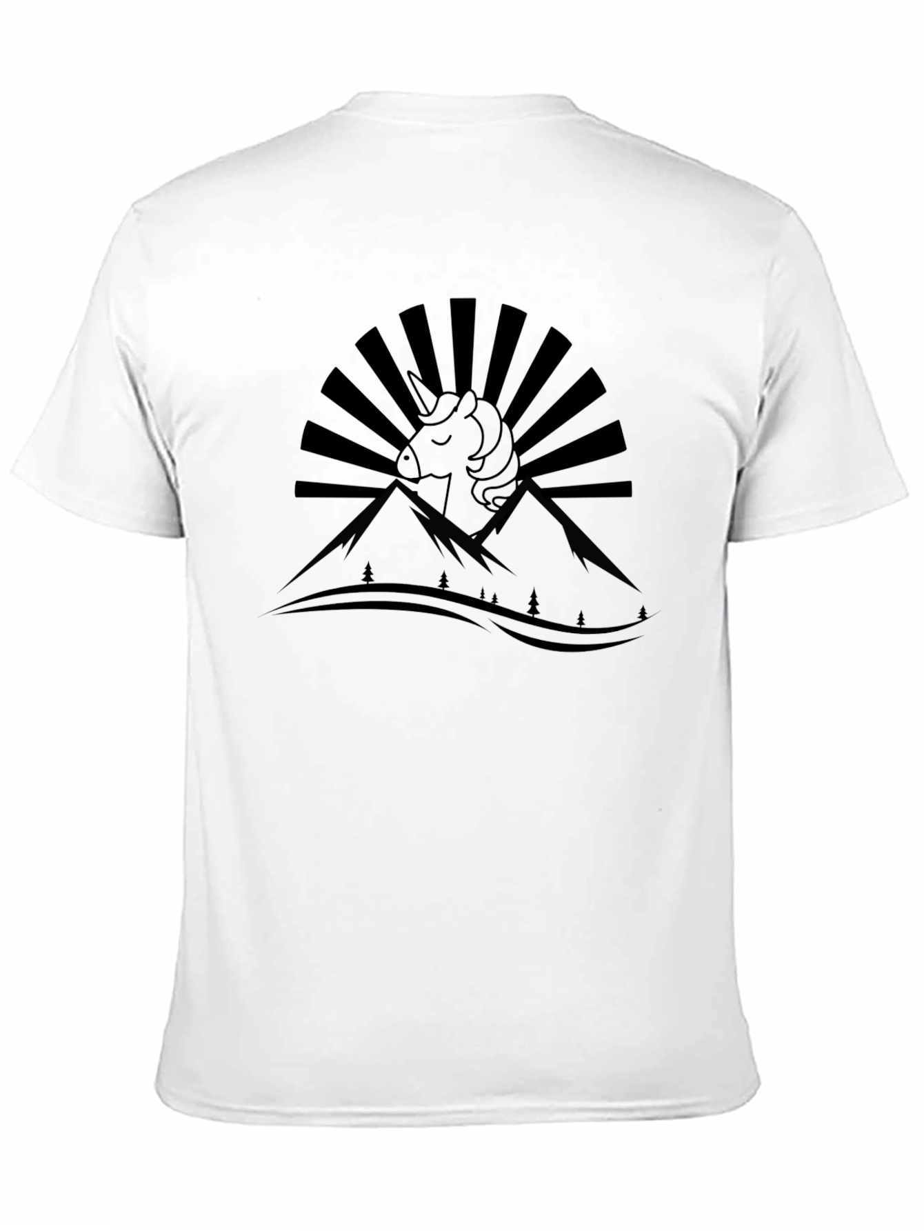 Black Unicorn Mountain Graphic Tee - Black Cotton T-Shirt view 11