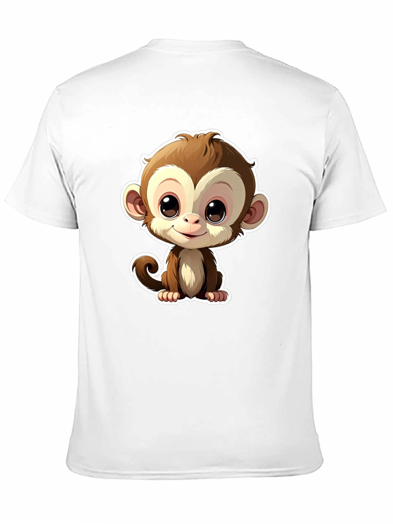 Black Cute Monkey Graphic Tee - Black Casual T-Shirt view 11