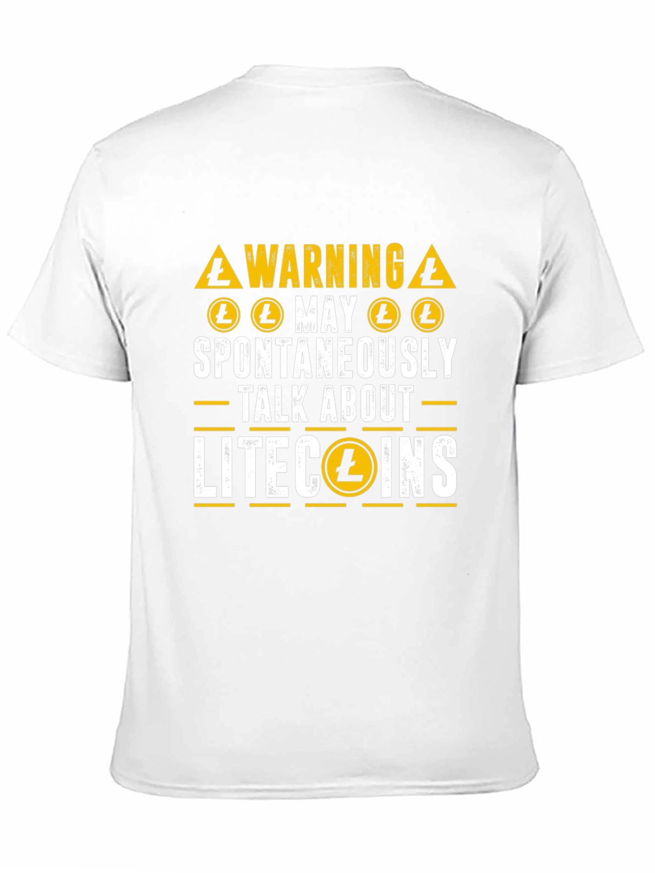 Black Litecoin Crypto Warning T-Shirt - Spontaneously Talk view 11
