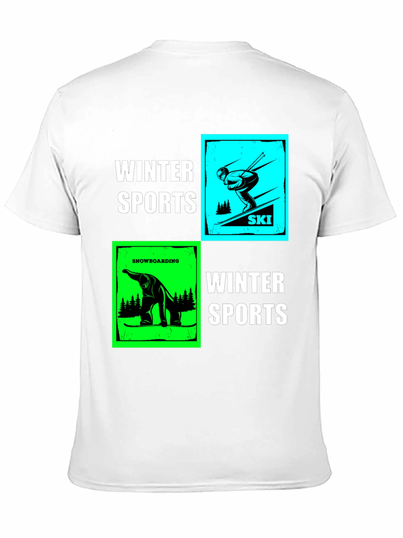 Black Winter Sports Graphic T-Shirt - Skiing & Snowboarding view 11
