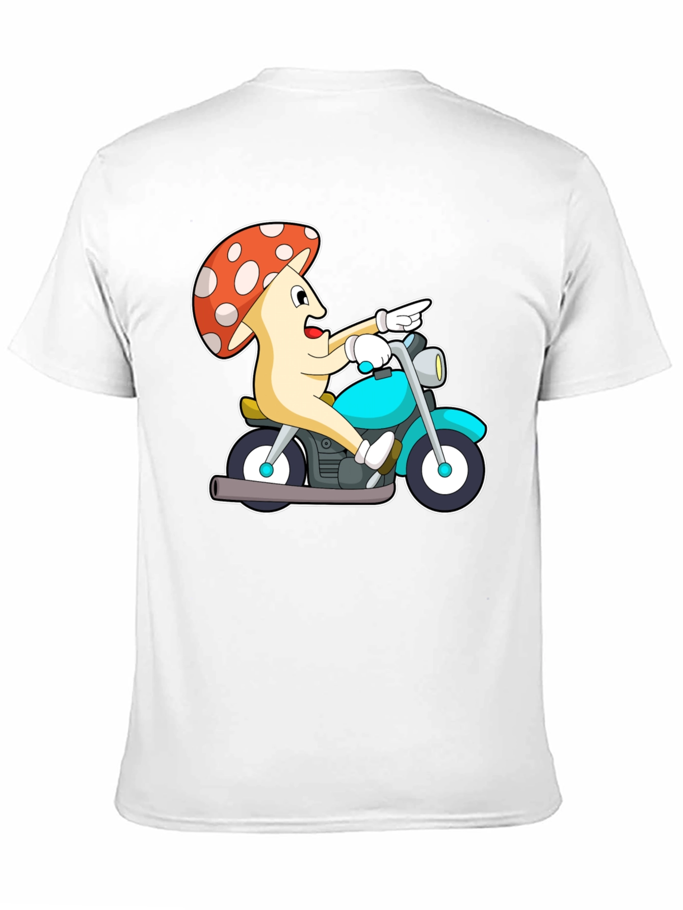 Black Mushroom Rider Graphic Tee - Black Cotton T-Shirt view 11