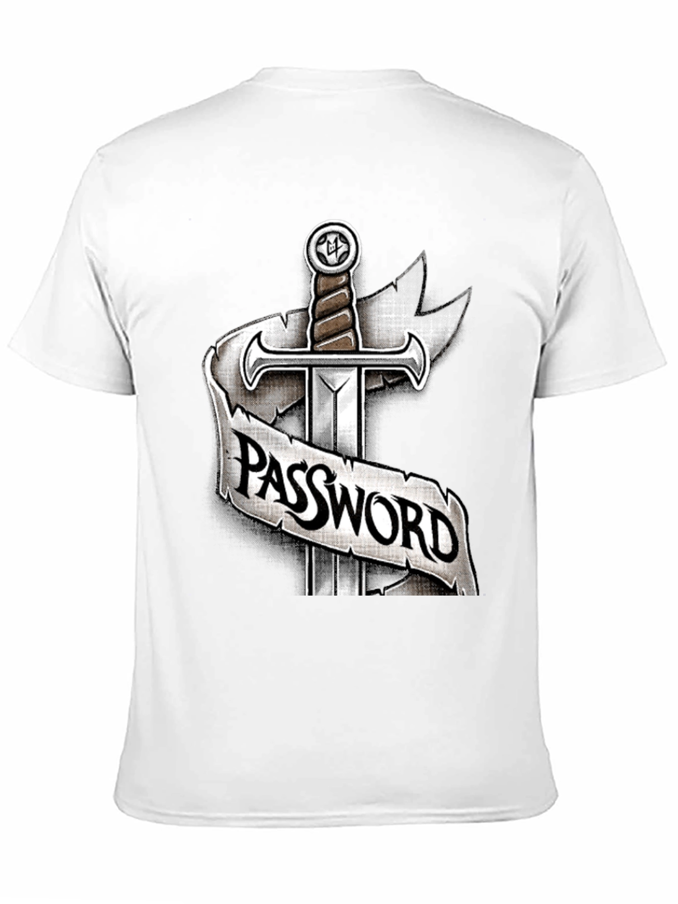Black Password Sword Graphic Tee - Secure Style view 11