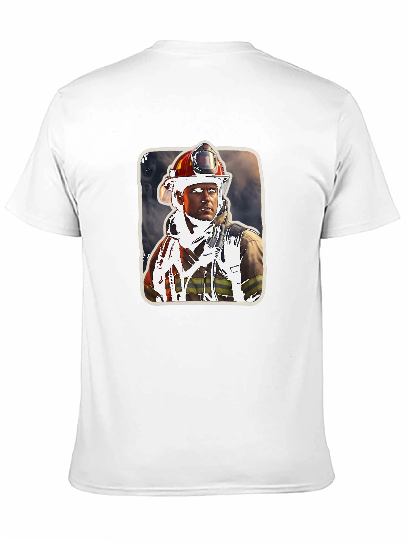 Black Firefighter Portrait Graphic Tee view 11