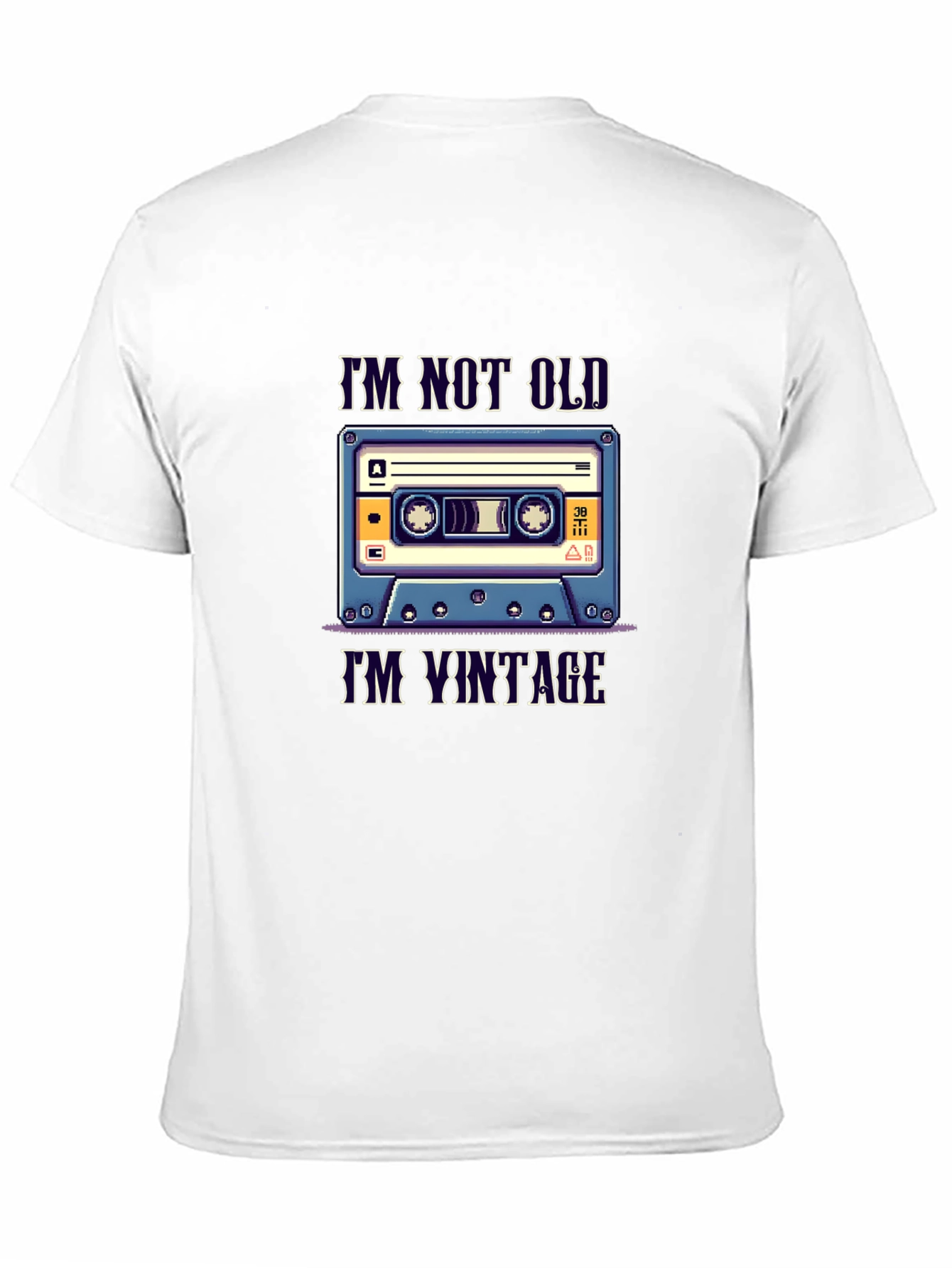 Black Vintage Cassette Tape T-Shirt - "I'm Not Old, I'm Vintage" view 11