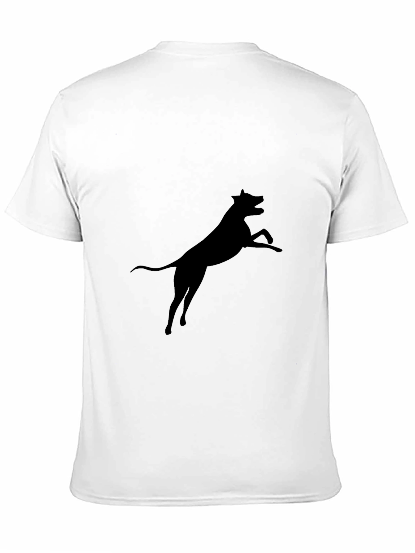 Black Black Dog Silhouette Graphic Tee - Casual Cotton T-Shirt view 11
