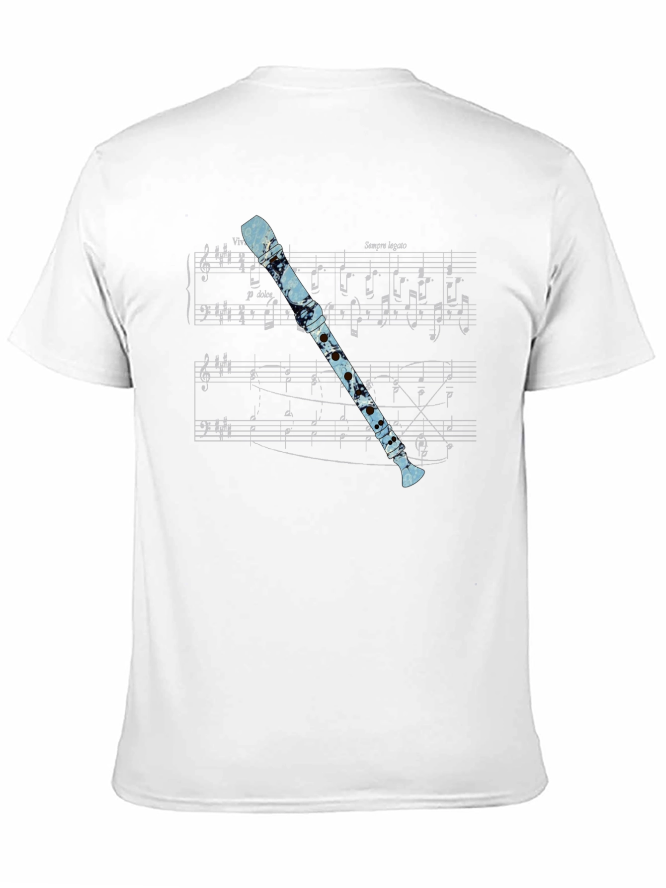 Black Music Lover's Flute Graphic Tee view 11