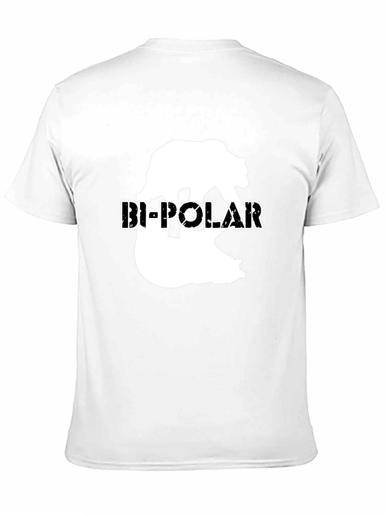 Black Bi-Polar Bear Graphic Print Black T-Shirt view 11