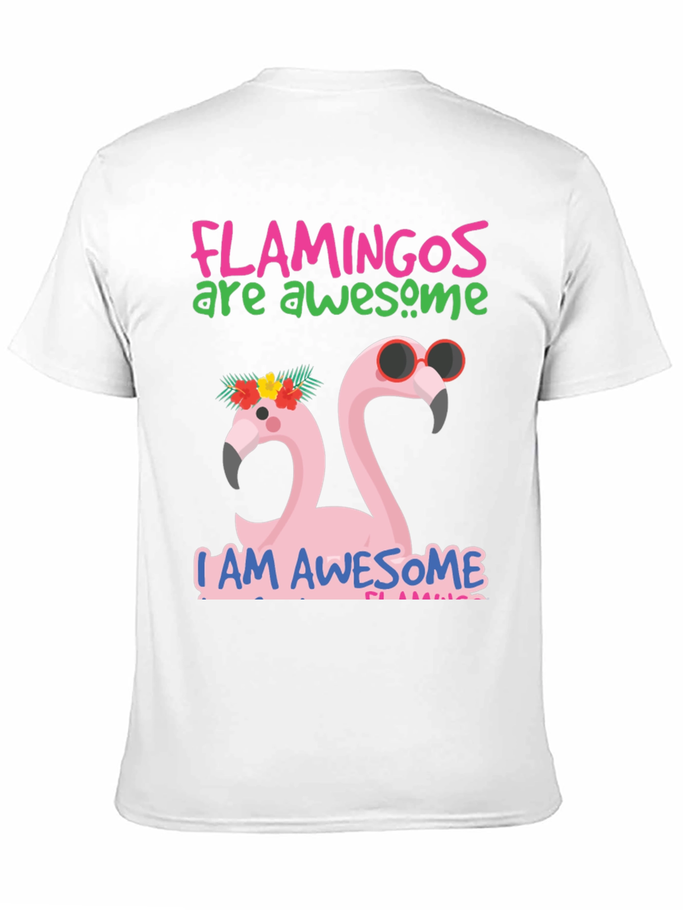 Black Awesome Flamingo Graphic T-Shirt view 11
