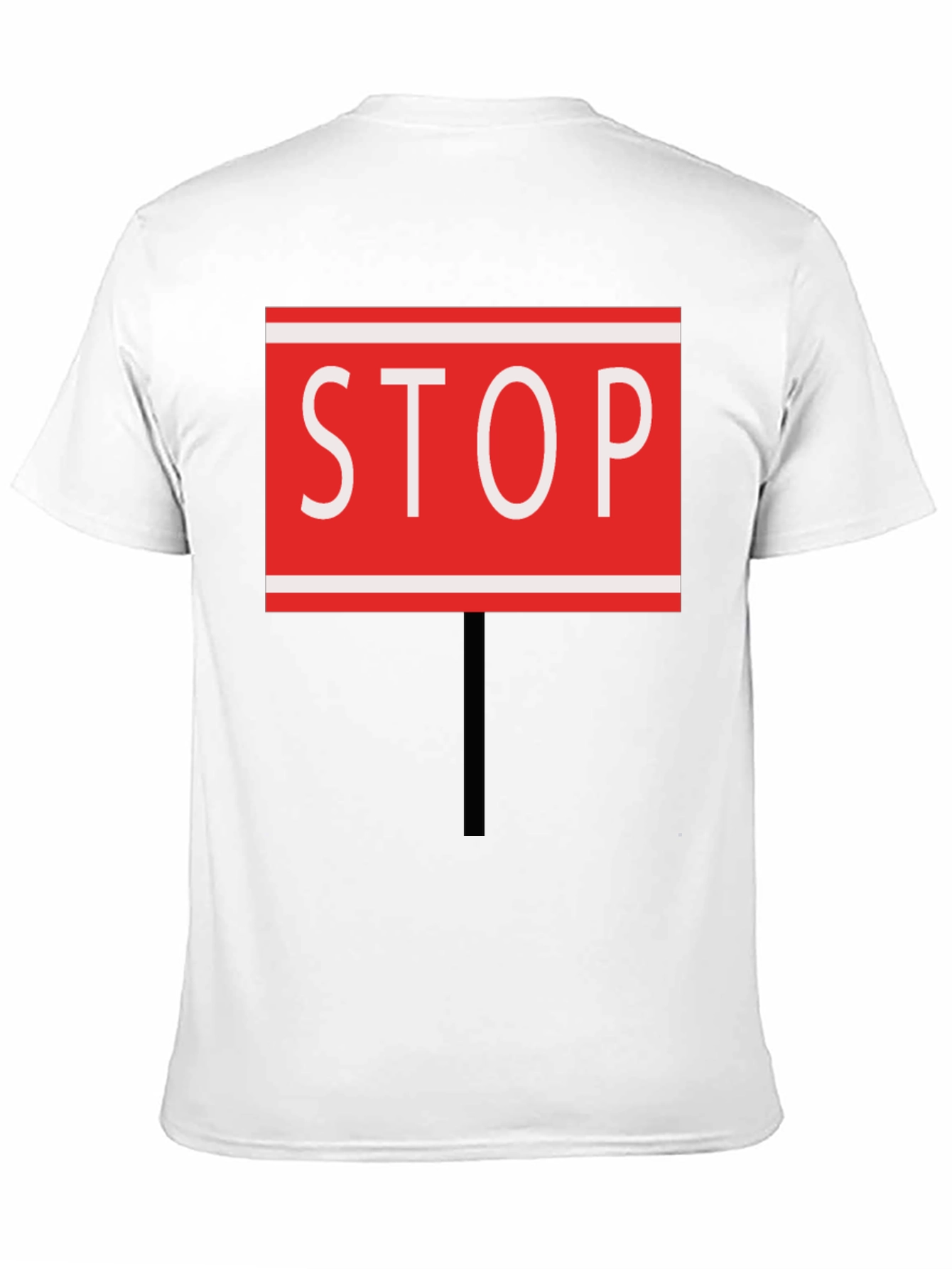 Black Stop Sign Graphic Tee - Black Cotton Blend view 11